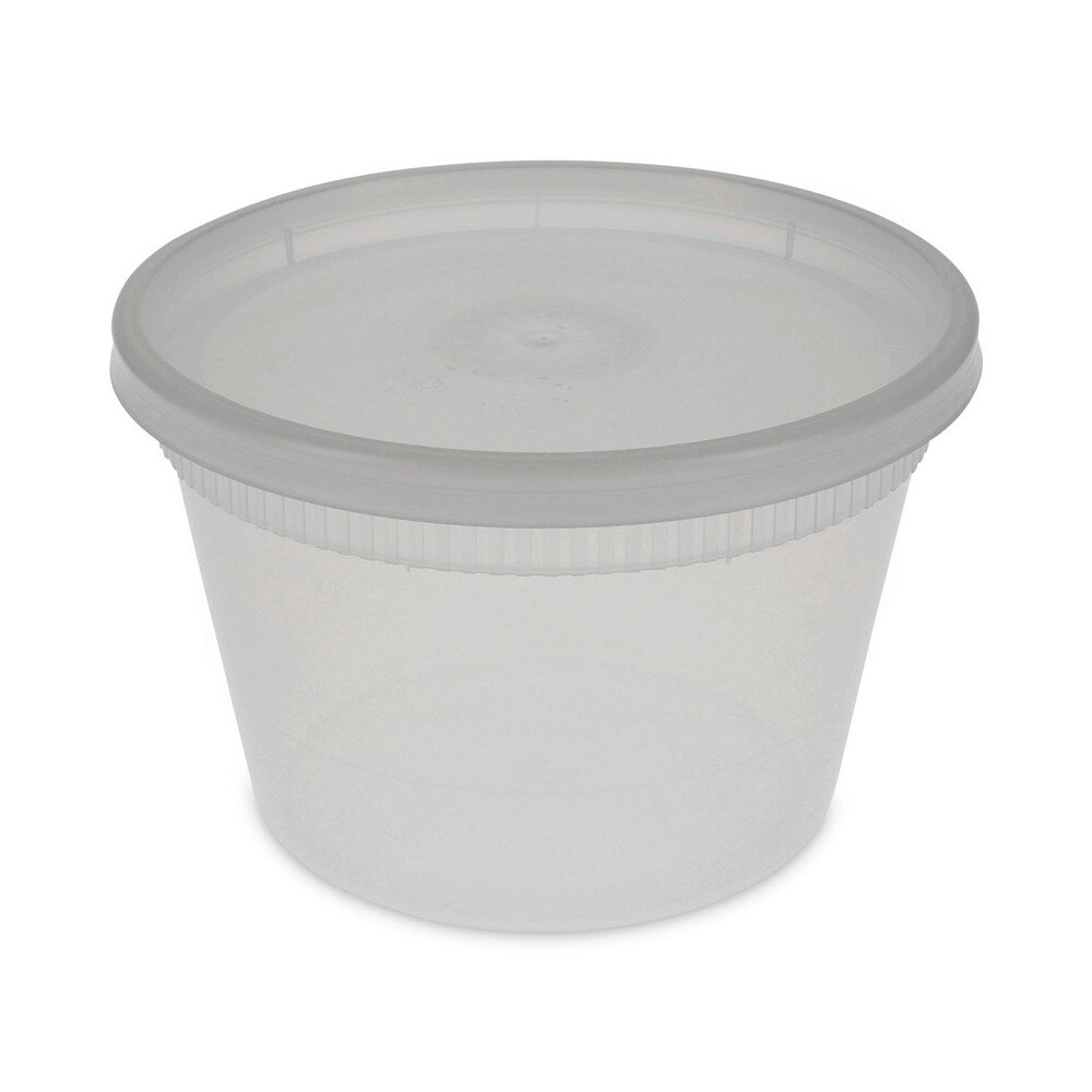Pactiv Corp. 2 in. x 2 in. x 2 in. 16 oz. Newspring DELItainer Microwavable Plastic Container - Clear (240/Carton)