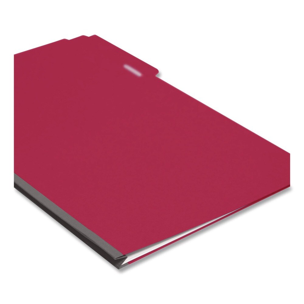 Smead 1/3-Cut Tabs Assorted Legal Size 1 in. Expansion Recycled Heavy Pressboard Folders - Bright Red (25/Box)