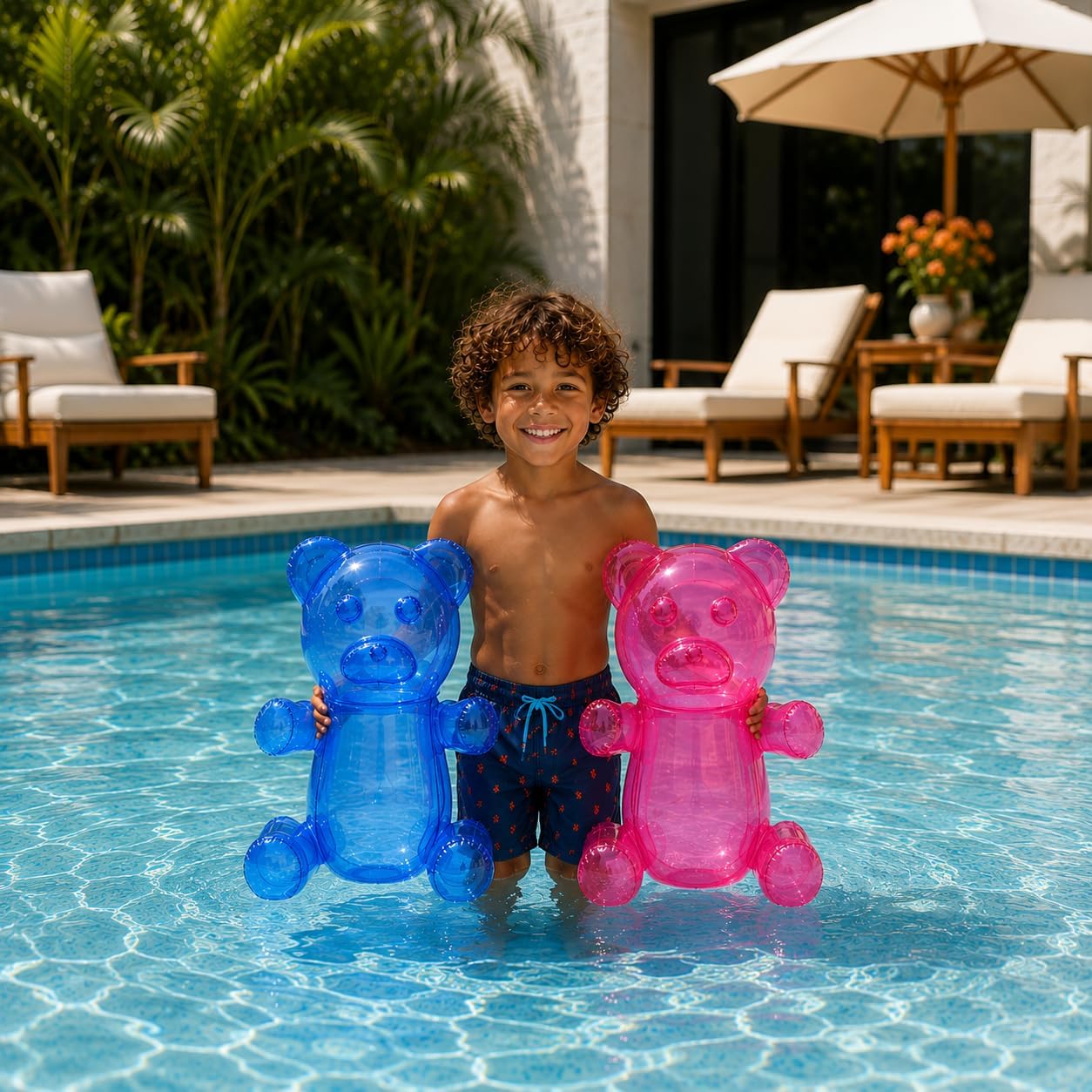4E's Novelty 2 Pack Inflatable Gummy Bears - 24'' Large Fun Gummy Bear Party Decorations, Colorful Gummy Bear Decor, Perfect Gummy Bear Party Favors