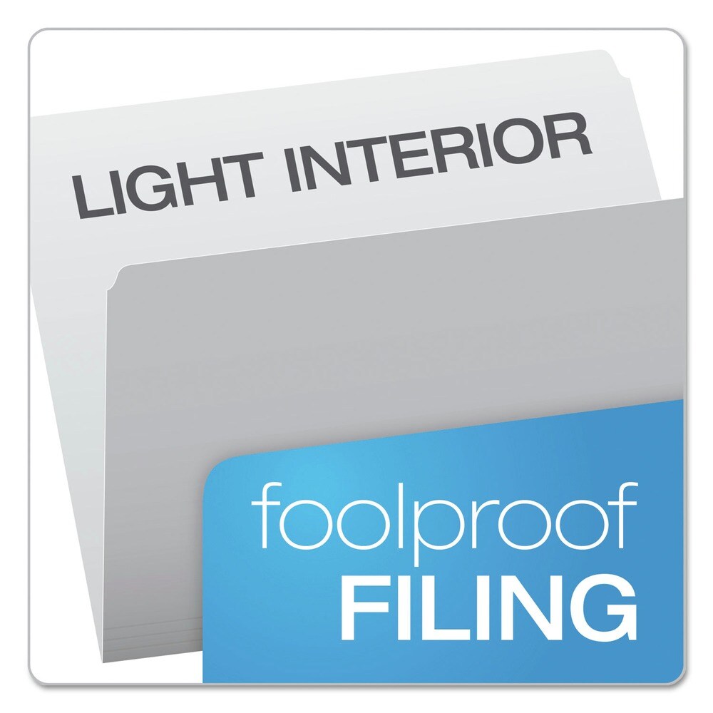 Pendaflex Letter Size Straight Tabs Colored File Folders - Gray/Light Gray (100/Box)