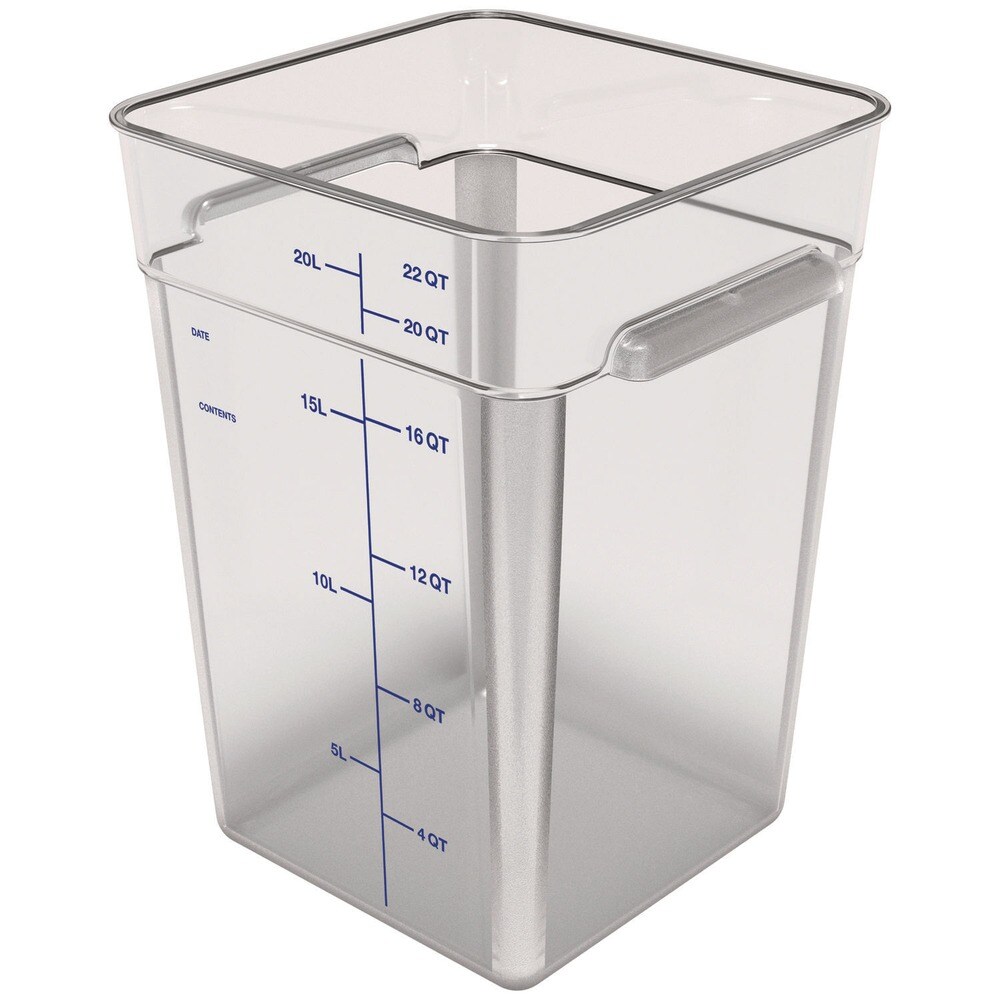 Carlisle 11.13 in. x 11.13 in. x 15.72 in. 22 qt. Squares Polycarbonate Food Storage Container - Clear