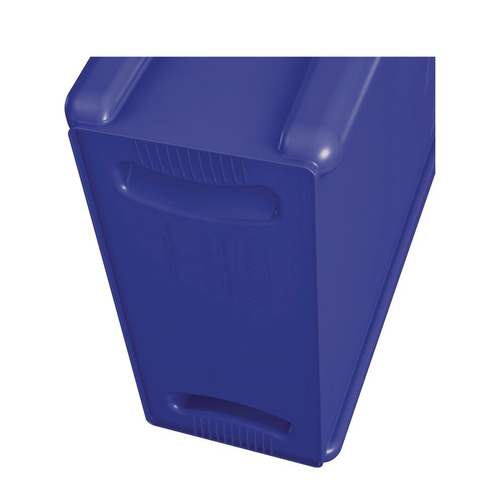 Rubbermaid Commercial 23 Gallon Slim Jim Recycling Plastic Container with Venting Channels - Blue