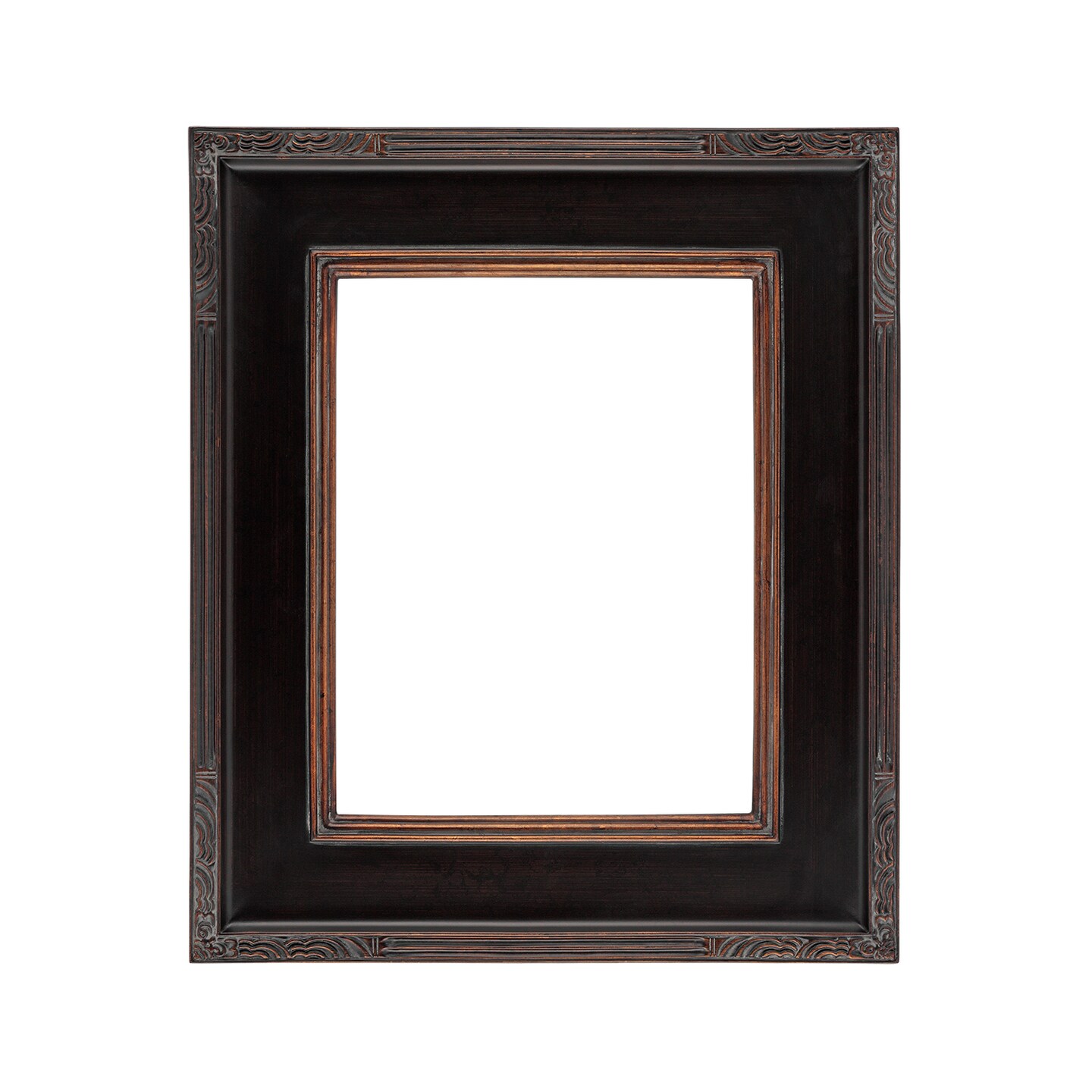 Creative Mark Plein Air Museum Collection Arte Picture Frame Solid Wood Composition Hand-Leafed Museum Quality Closed Corner - Black/Gold 18x24