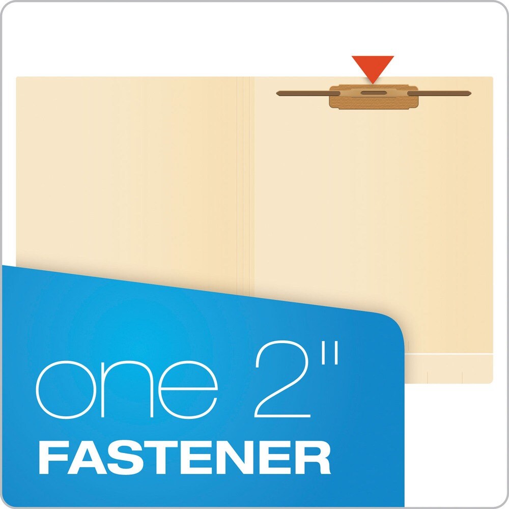 Pendaflex 0.75 in. Expansion 11-pt Manila 1 Fastener Letter Size Laminated End Tab Fastener Folders - Manila (50/Box)