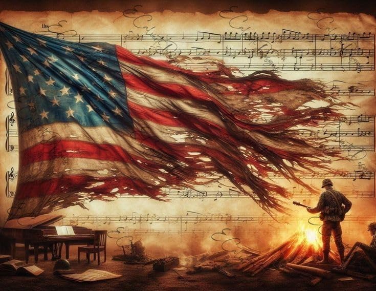 4th of July 5D Diamond Painting Kit for Adults 12x16 Inch Full Drill Independence Day American Flag Patriotic DIY Gem Art Wall Decor Craft Set