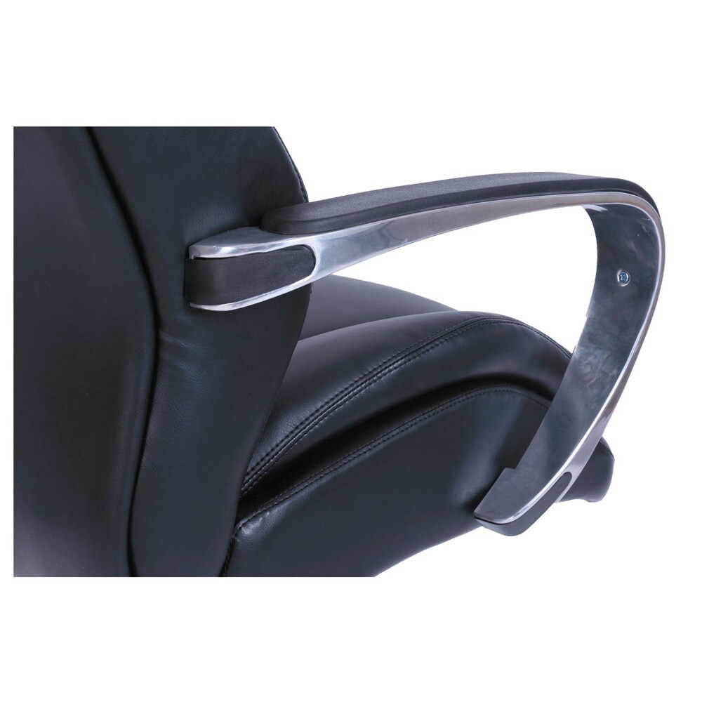 La-Z-Boy 20.5 in. to 23.5 in. Seat Height Commercial 2000 Big/Tall Executive Chair Supports Up to 400 lbs. - Black Seat/Back, Silver Base