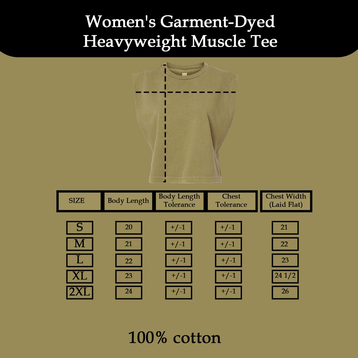 American Apparel Women's Garment-Dyed Heavyweight Muscle T-Shirt, Sleeveless Crewneck Cotton Tee