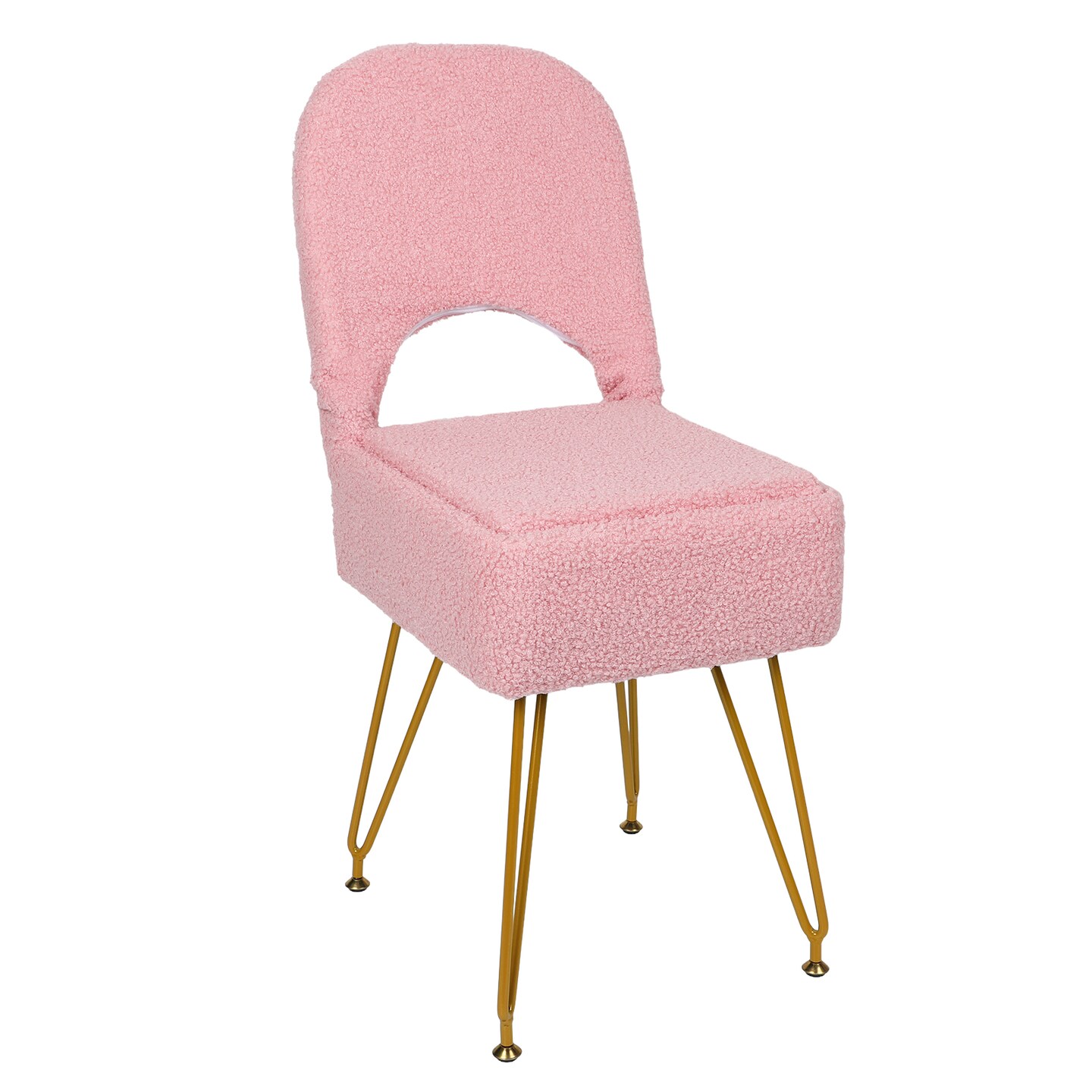 pink velvet dressing table chair Pink Velvet Cantilever Dressing Table Chair with Gold Legs - Zelena