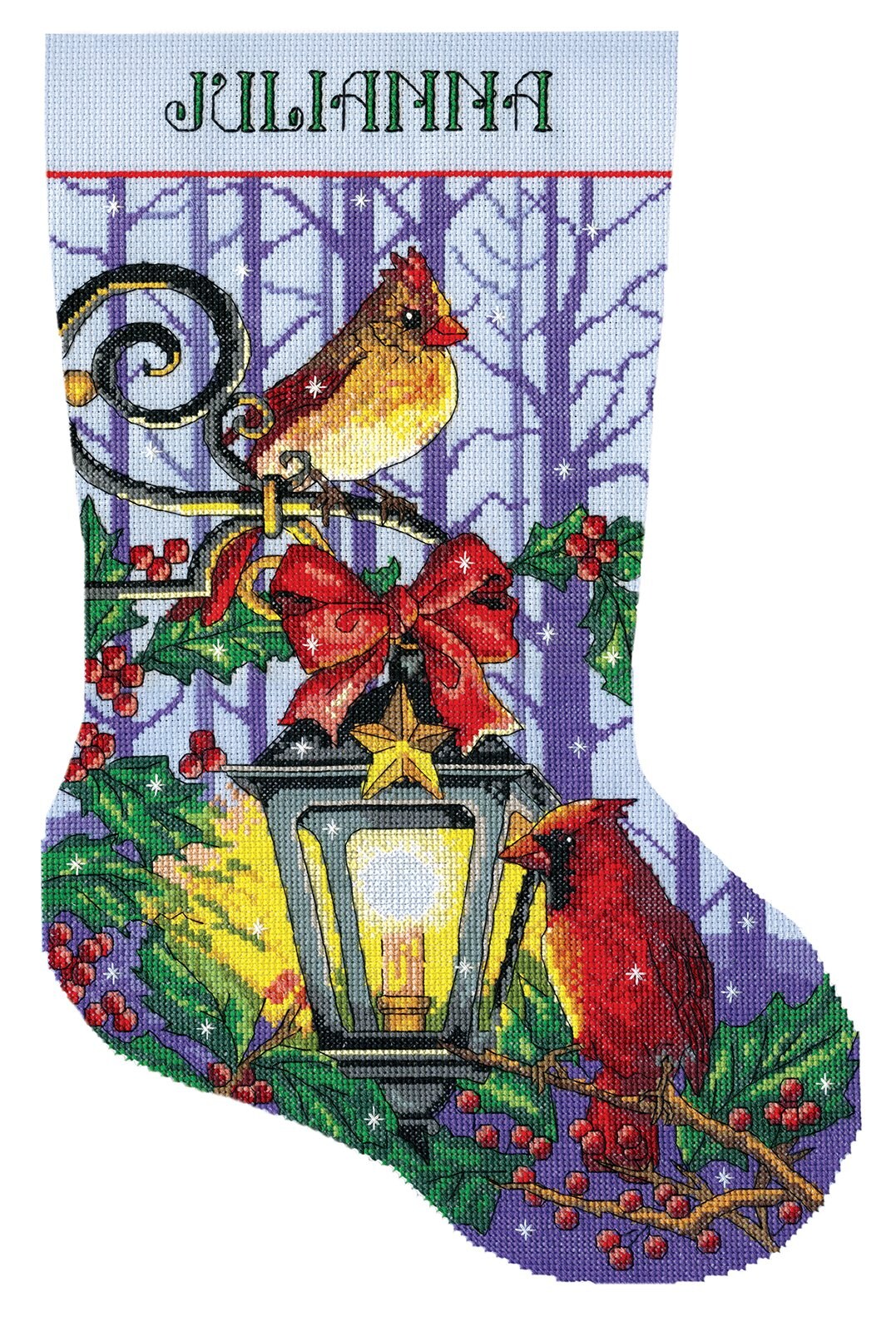 DIY Design Works Lantern Birds Christmas Counted Cross Stitch