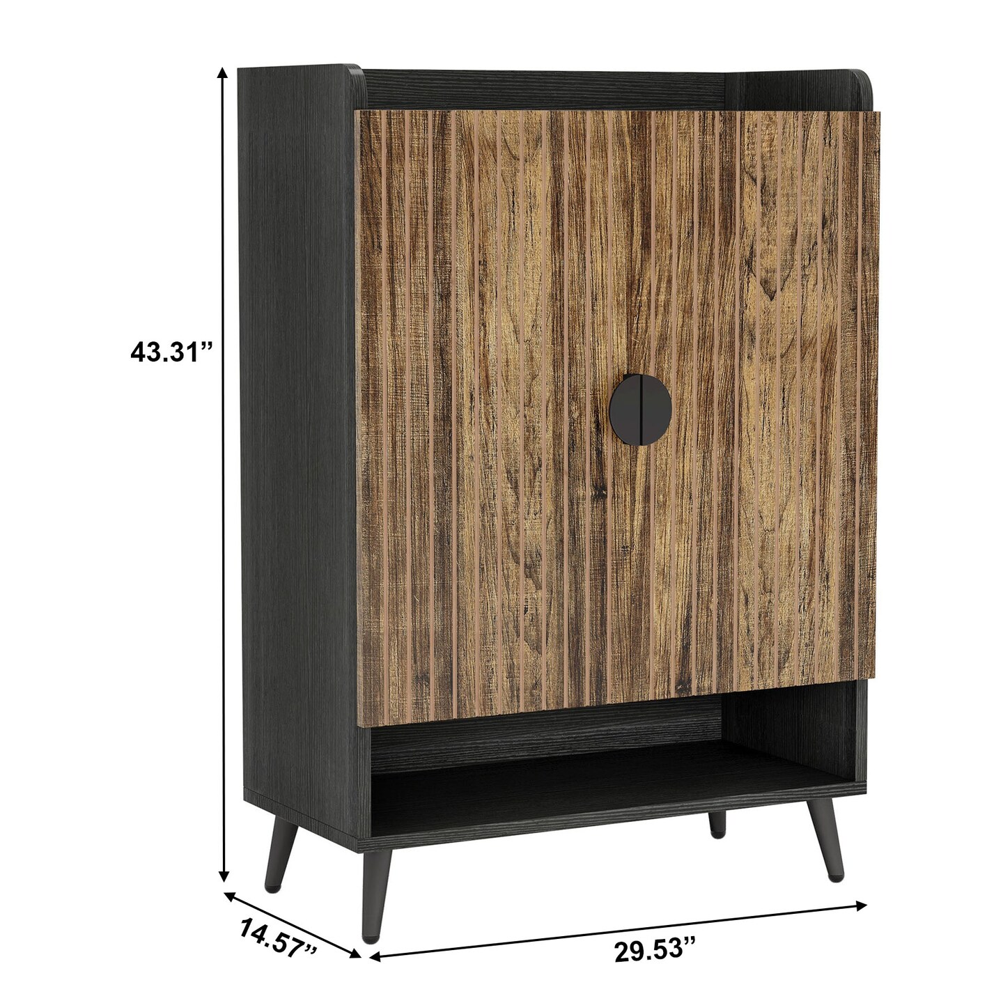 Modern Shoe Storage Cabinet, 24 Pair Capacity Shoe Rack with Doors and Adjustable Shelving Unit