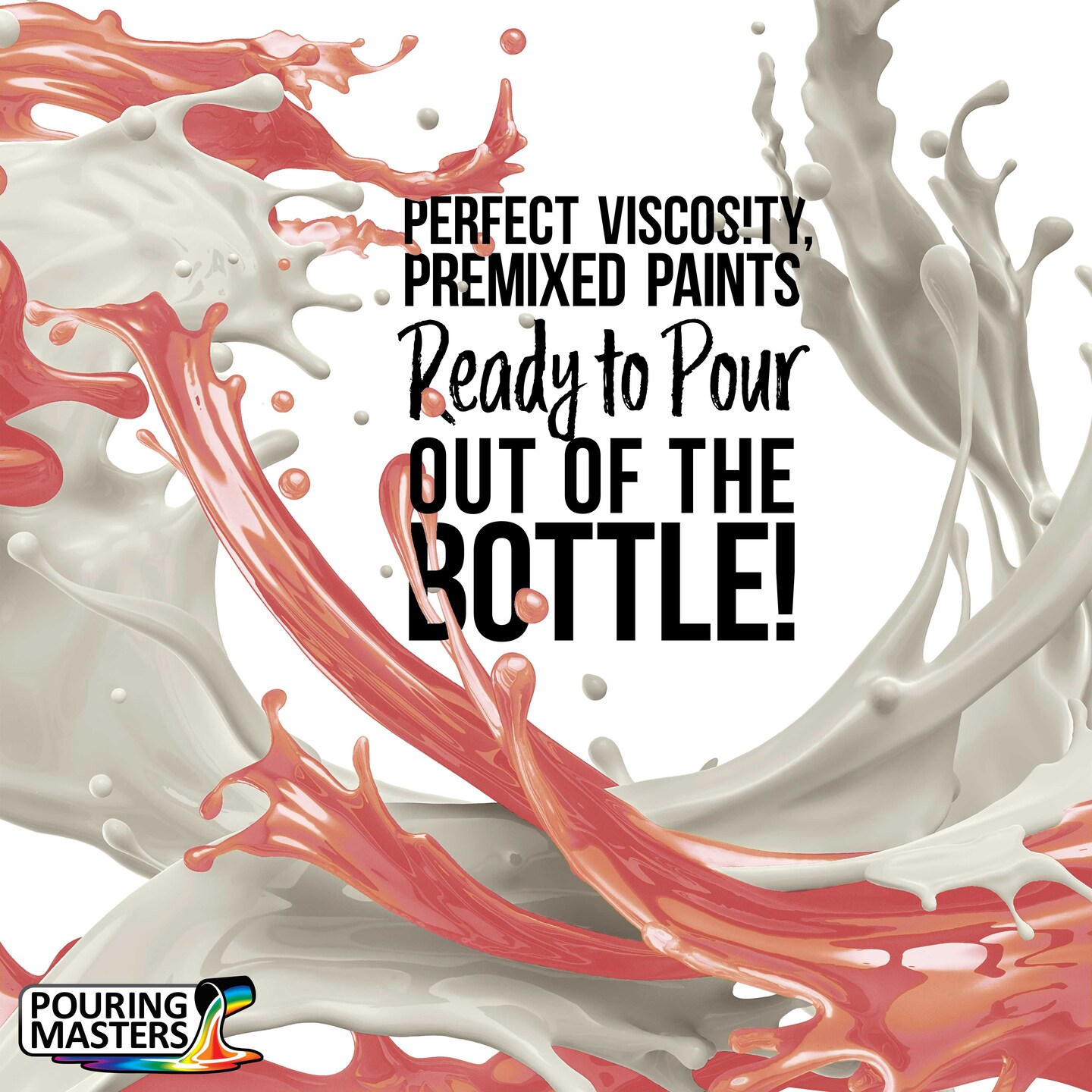 Pouring Masters Peachy Gold/Pink Iridescent Special Effects Acrylic Pouring Paint - Premium 64-Ounce Pre-Mixed Fluid Acrylic Paint - Fluid Art Supplies for Canvas, Wood, Paper, Tile & Rocks