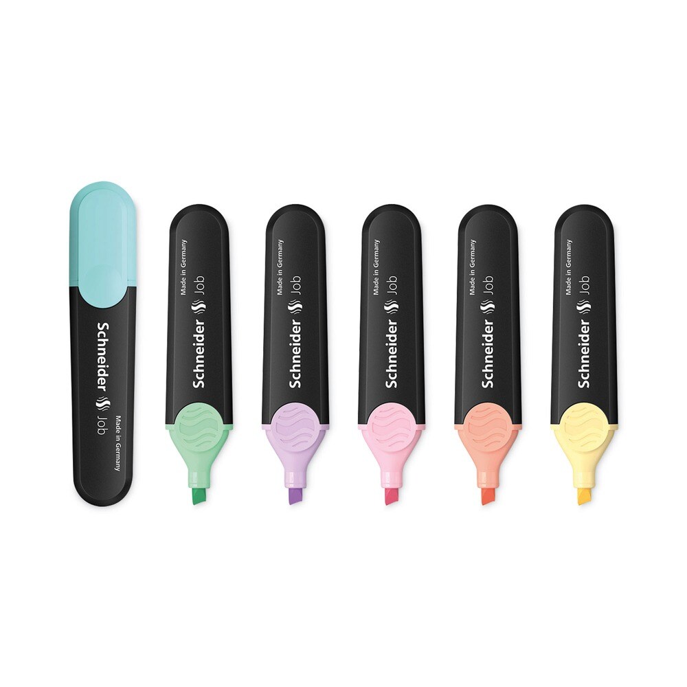Schneider 1 millimeter/5 millimeter Chisel Tip Job Pastel Highlighters - Assorted Ink/Barrel Colors (6/Pack)