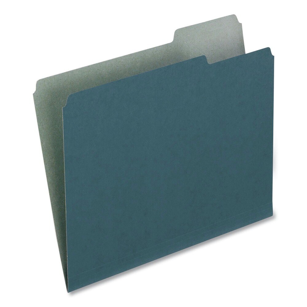 Pendaflex Earthwise by Pendaflex 1/3-Cut Tabs Assorted Letter Size 0.5 in. Expansion 100 percent Recycled Colored File Folders - Blue (100/Box)