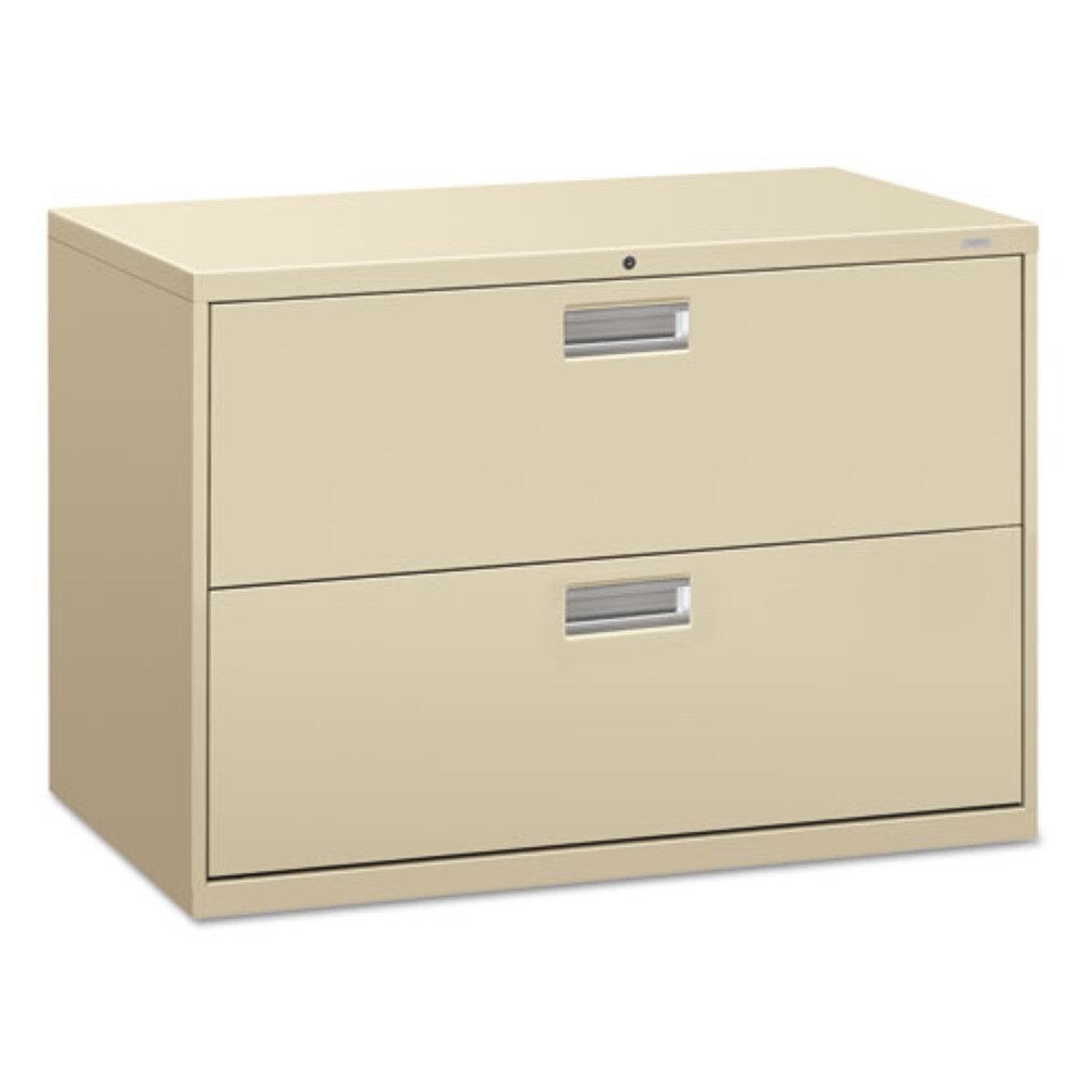 HON Brigade 600 Series 42 in. x 18 in. x 28 in. 2 Legal/Letter-Size File Drawers Lateral File Cabinets - Putty