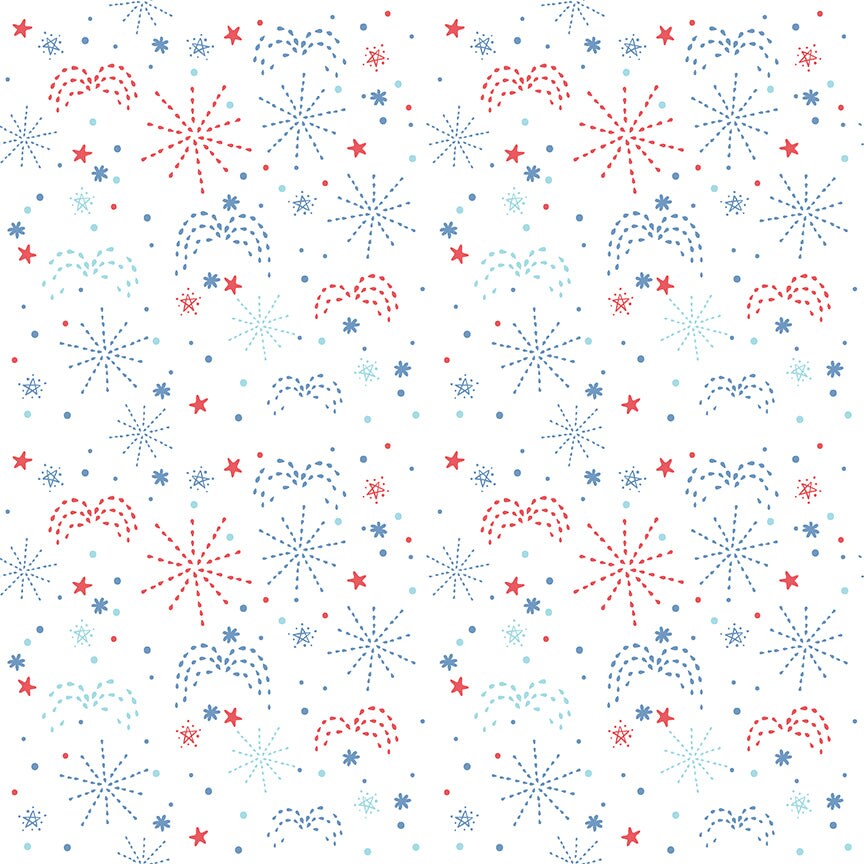 Fabric Riley Blake White Fireworks Firework Fields by the Quarter Yard C17582-WHITE