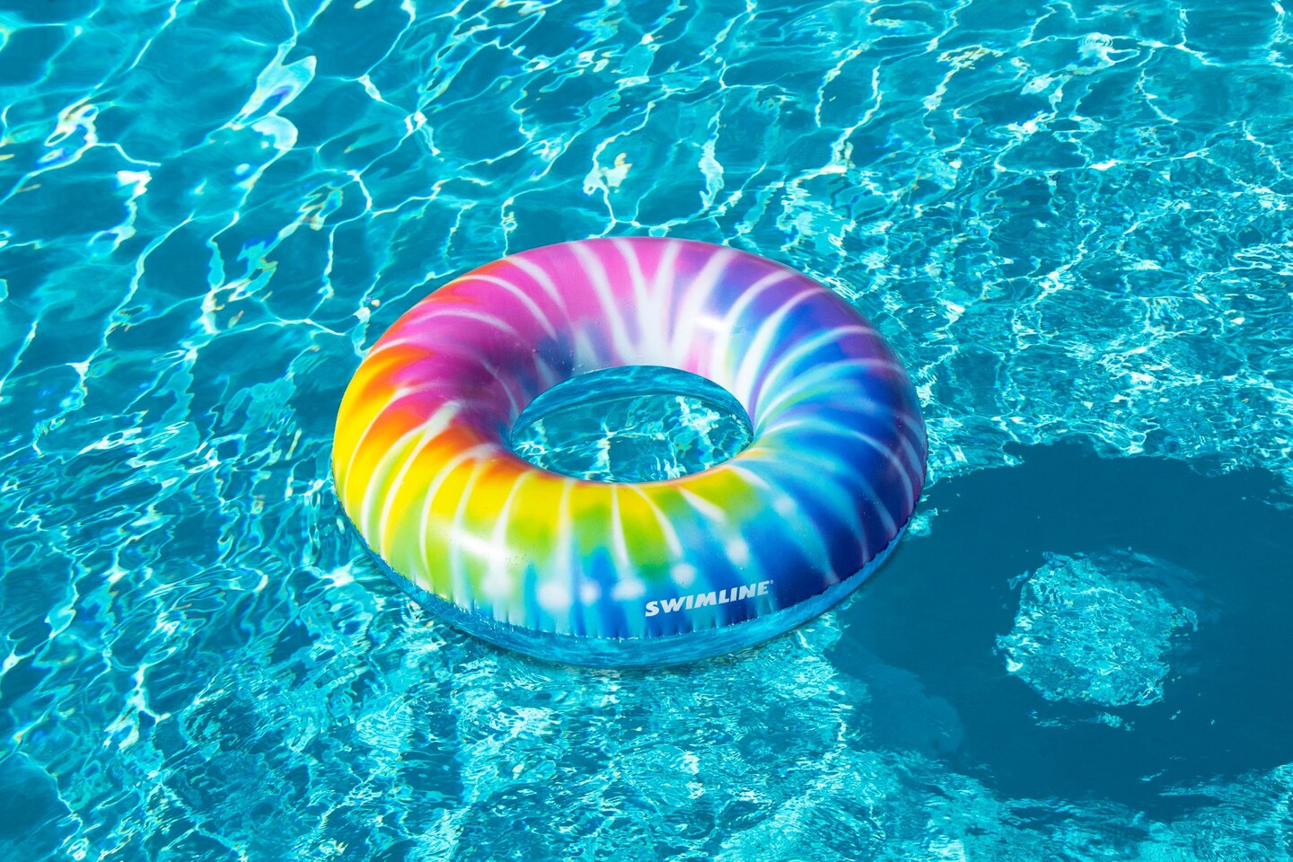 Swimline Inflatable Spiral Tie Dye Swimming Pool Ring - 36.5"