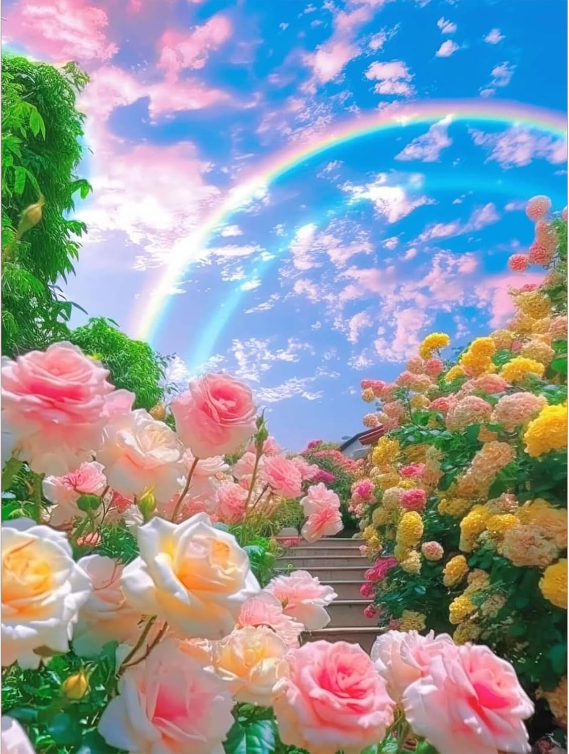 Spring Flowers 5D Diamond Art Kit – 12x16” Full Round Drill DIY Floral Painting – High-Definition Gem Art Set for Beginners – Sparkling Rhinestone Craft for Home Wall Decor