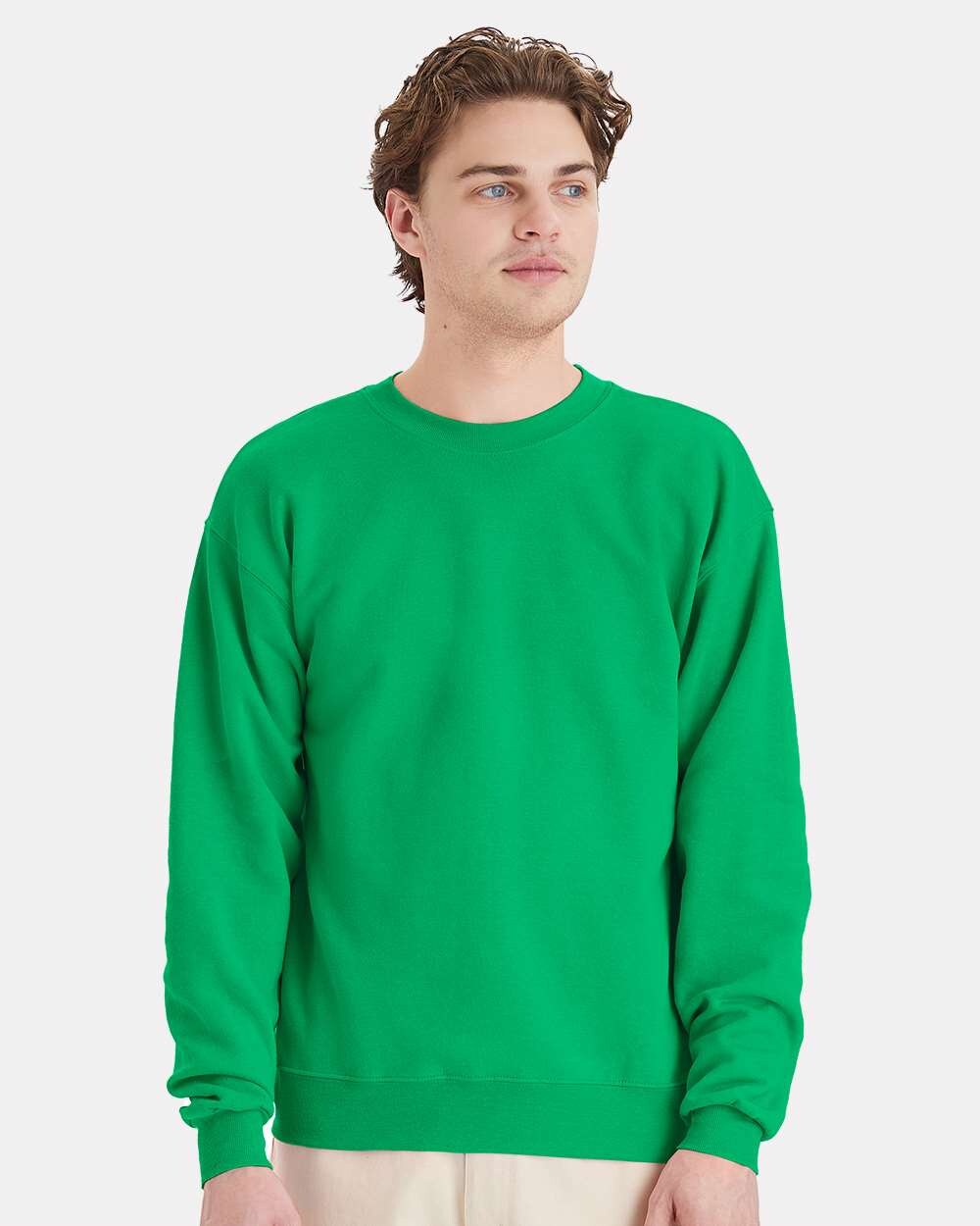 Hanes Unisex Sustainable BCI Cotton Blend Fleece Crewneck Sweatshirt For Daily Use
