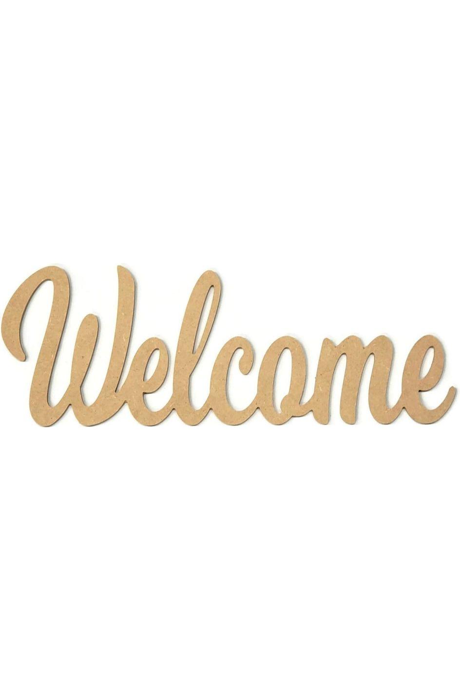 14&#x22; Unpainted MDF Wood Welcome Cutout