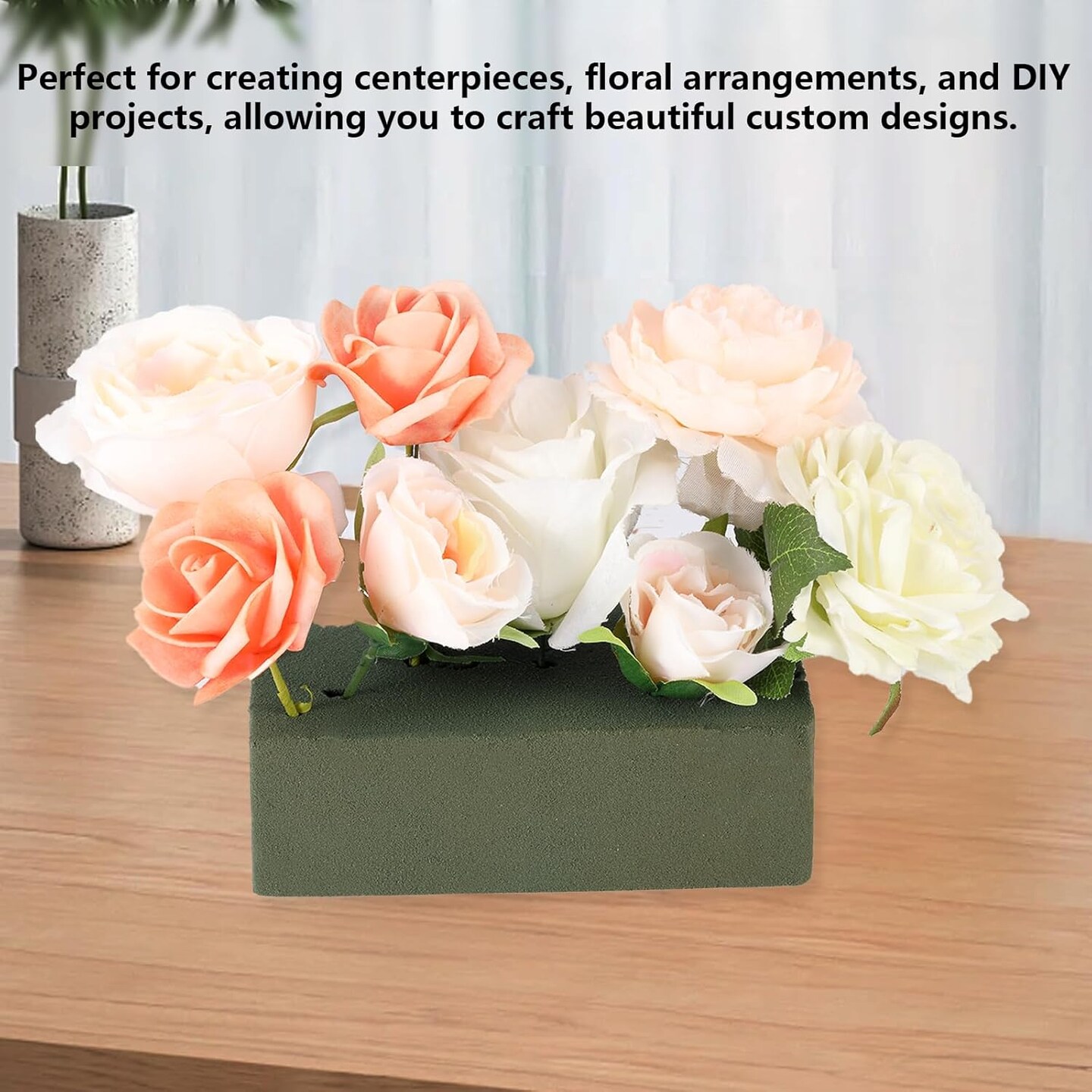 7 Pack Floral Foam Blocks, Round Foam & Block Foam Set, Green Wet & Dry Flower Foam for Fresh & Artificial Flower Arrangement, Florist Supplies for DIYs, Arts, Crafts & Weddings