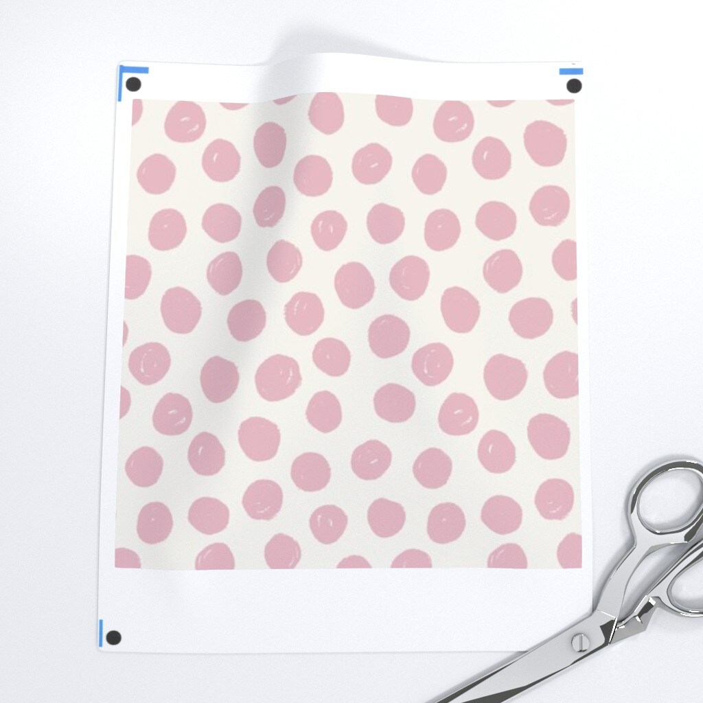 Pink Polka Dot Hand Painted Medium Scale Whimsical Boho Chic Custom Removable Wallpaper by Spoonflower Peel & Stick Wallpaper 2FT Wide