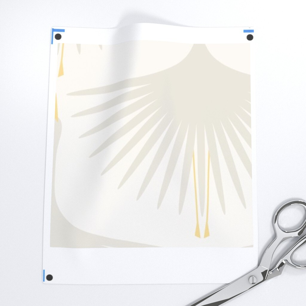 Mid Century Cranes Cream On Ivory Minimal Subtle Large Scale 1920S Style Custom Removable Wallpaper by Spoonflower Peel & Stick Wallpaper 2FT Wide