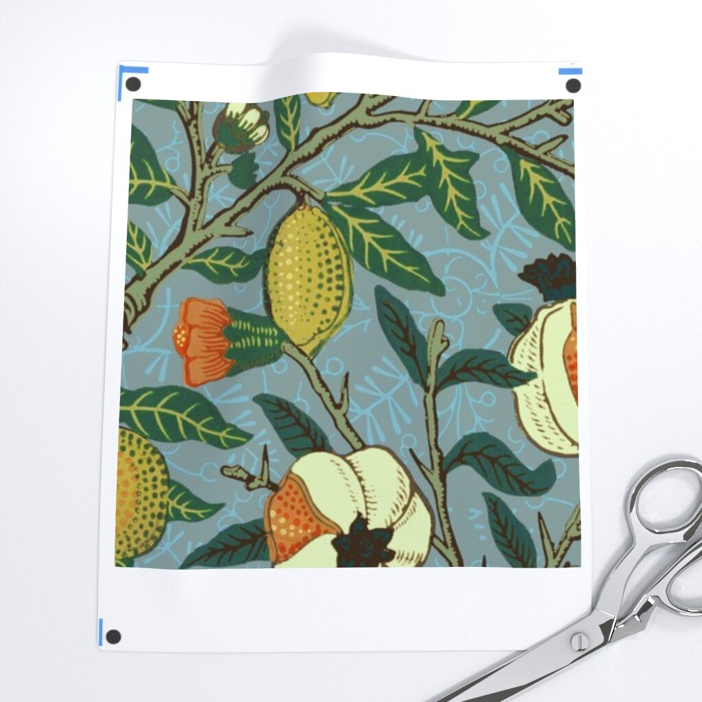 Victorian Fruit Antique Trees Oranges Pomegranate Morris Inspired Custom Removable Wallpaper by Spoonflower Peel & Stick Wallpaper 2FT Wide
