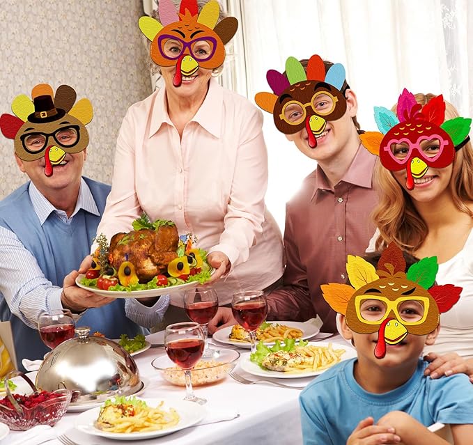 16PCS Thanksgiving Crafts for Kids - Turkey Masks