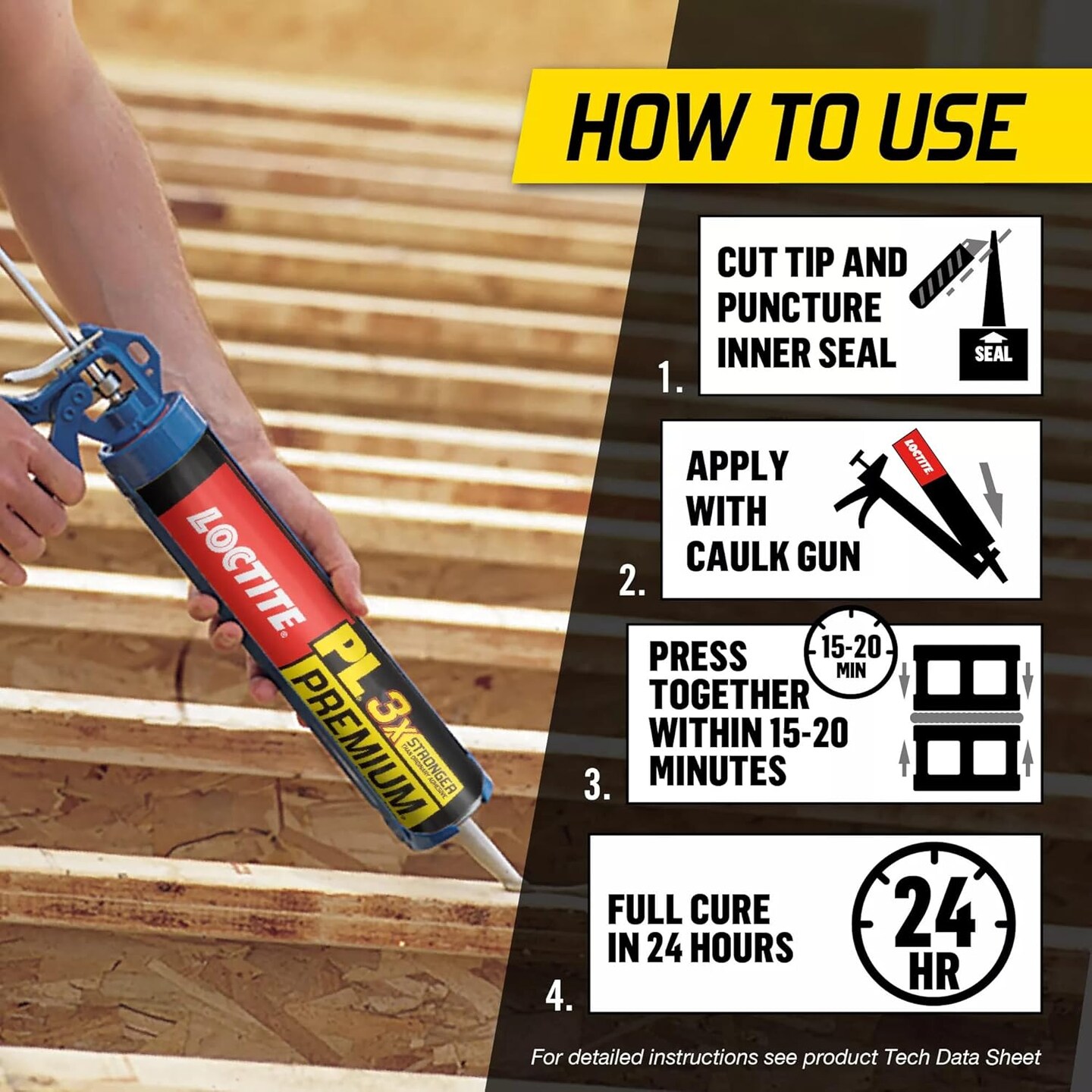 PL Premium Polyurethane Construction Adhesive, Versatile Construction Glue for Wood, Concrete, Stone, Metal &#x26; More