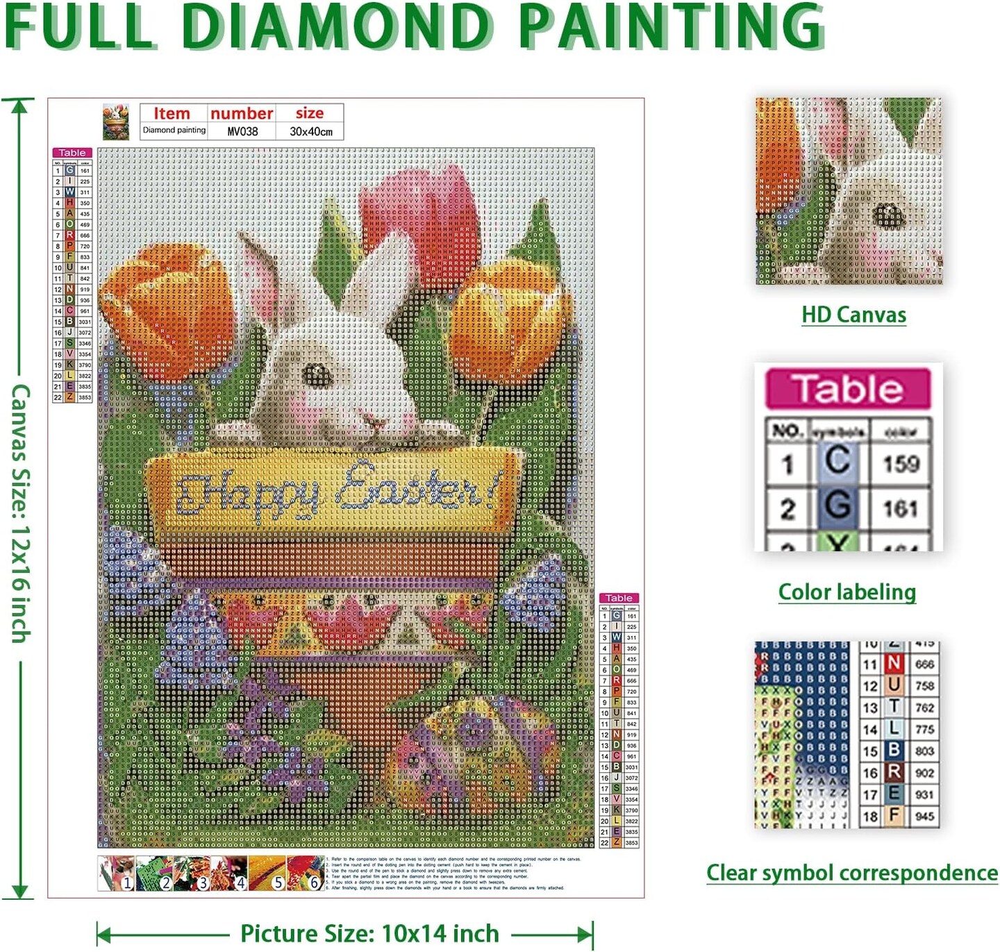 5D Easter Bunny Diamond Painting Kits