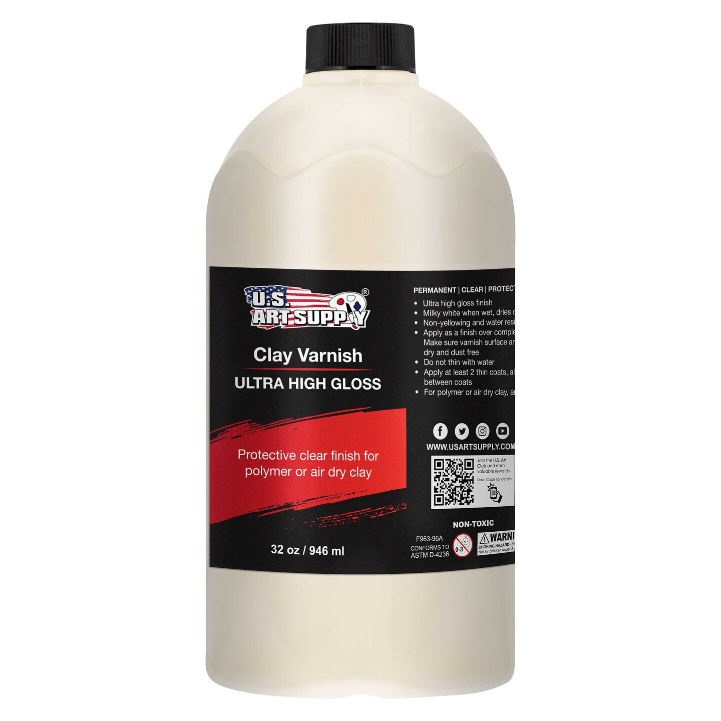 32 oz High Gloss Clear Acrylic Topcoat &#x26; Air Dry Clay Varnish - Acrylic Painting Protectant, Air Dry Clay Glaze for Polymer Clays, Ceramics, Pouring Paint Artworks and Sculptures