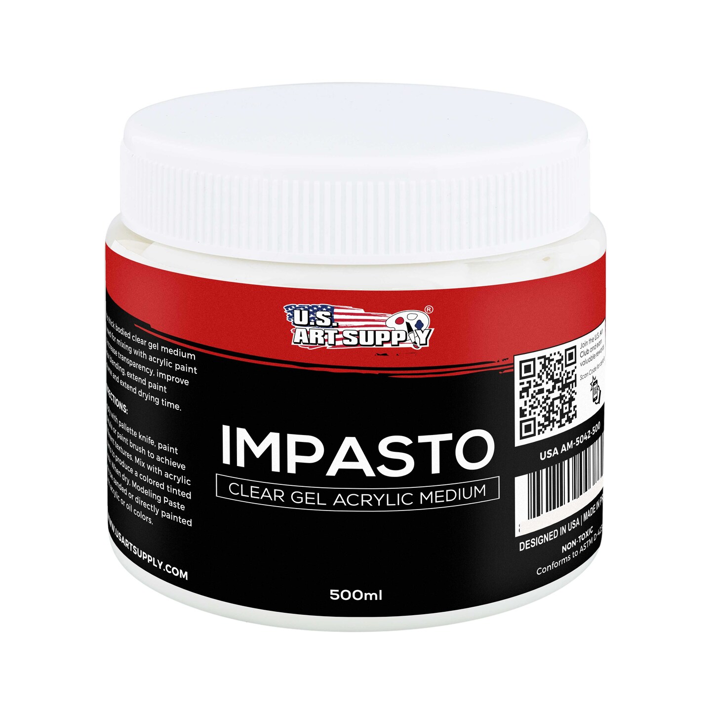 Impasto Clear Acrylic Gel Medium (500ml Tub) - Matte &#x26; Gloss for Texture, Layering &#x26; Extending Acrylic Paint