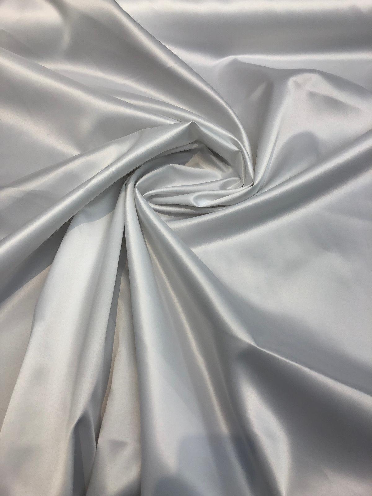 1 Yard White Polyana Artificial Silk Fabric 54 Inches Wide Medium Weight Polyester for Event and Drapery Use