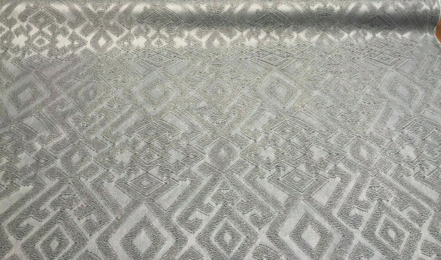 1 Yard Fabricut East Gate Moondust Gray Cotton Brocade Damask Fabric 59 Inches Wide