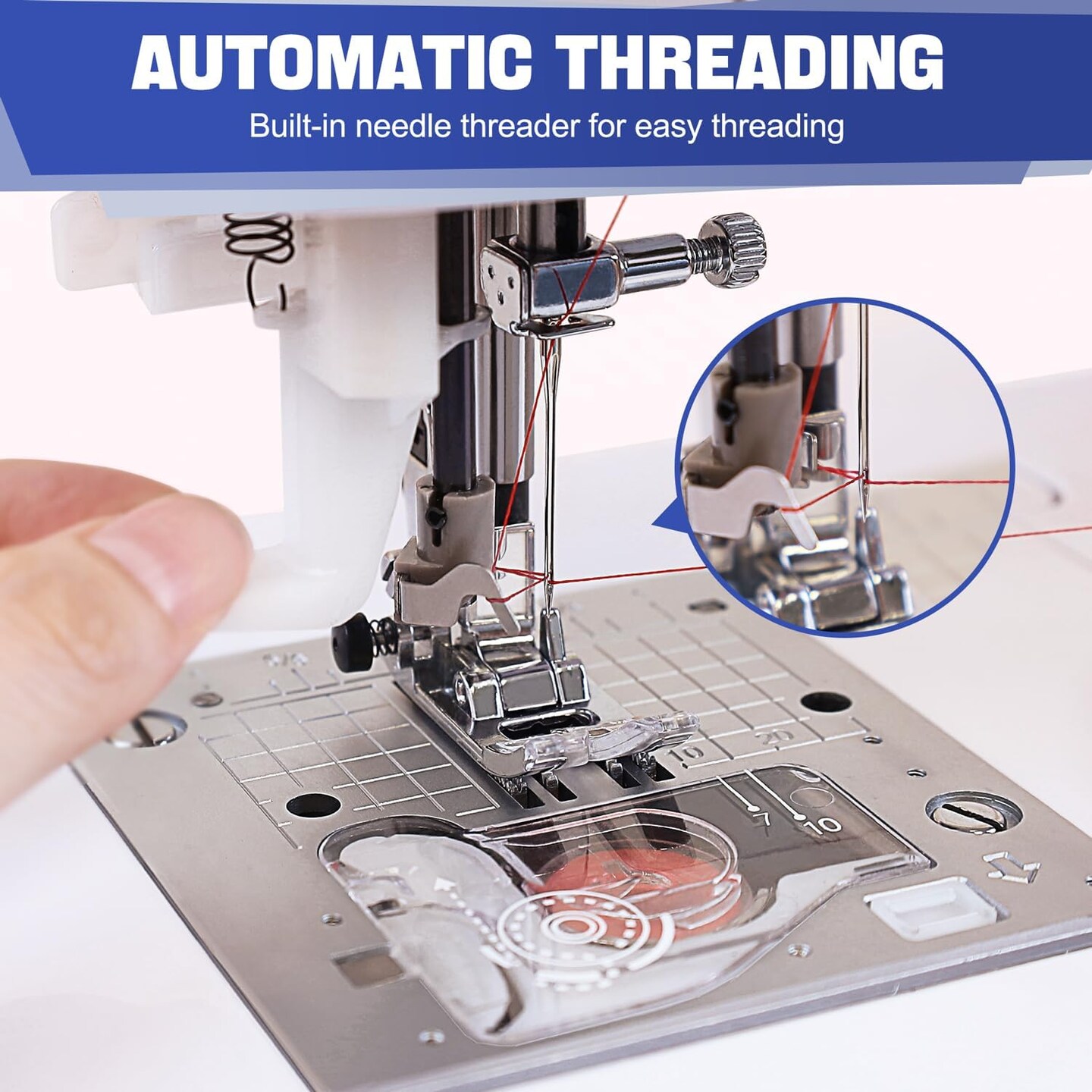 FEIYUE FY710 Computerized Sewing Machine - 180 Stitch Patterns, Stitch Memory, LCD Display, Adjustable Speed, Automatic Thread Cutter, Presser Foot Set, for Advanced Sewing, Quilting & Monogramming