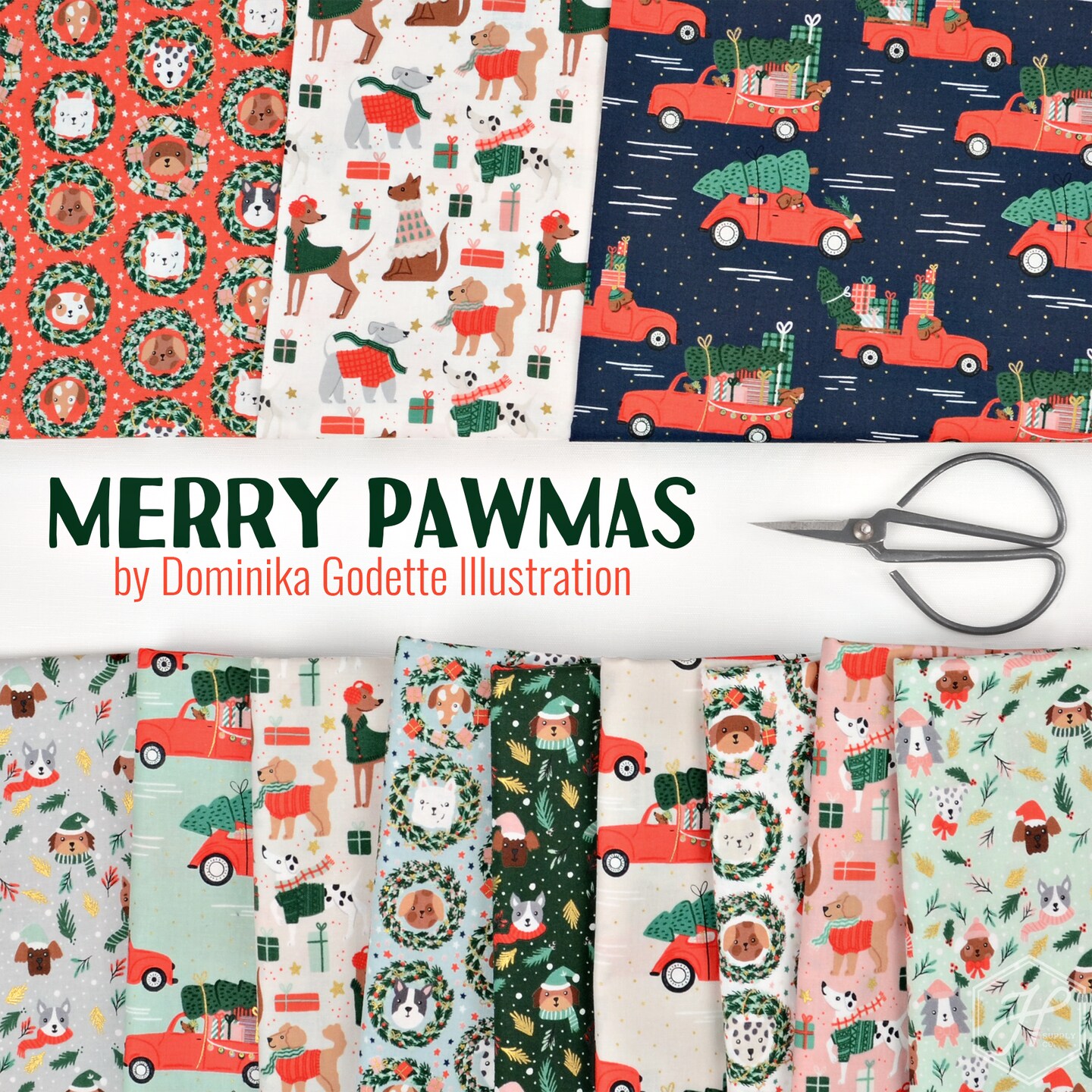 Merry Pawmas 2.5" Strip Roll (Jelly Roll) by Cotton+Steel (DG200P-2.5S)