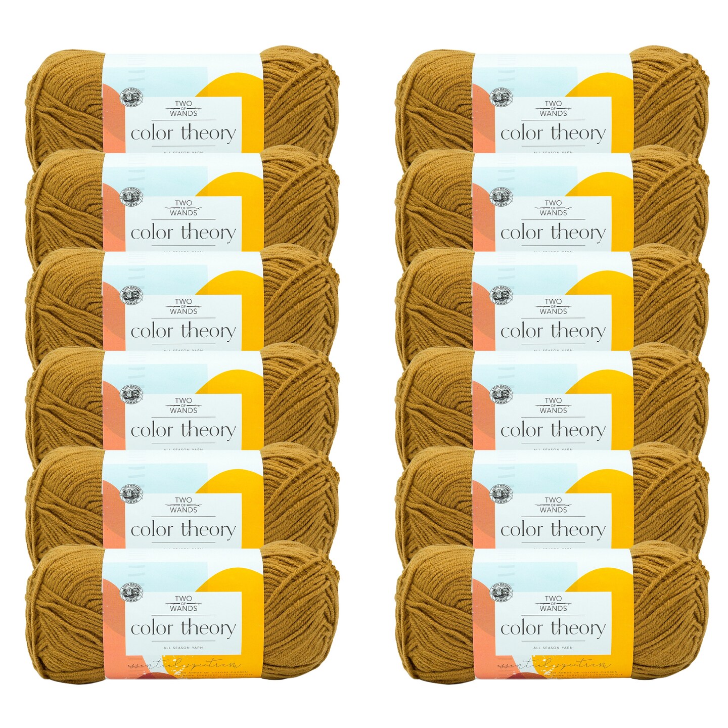 Lion Brand Yarn Color Theory Dijon Medium Acrylic Yellow Yarn 12 Pack
