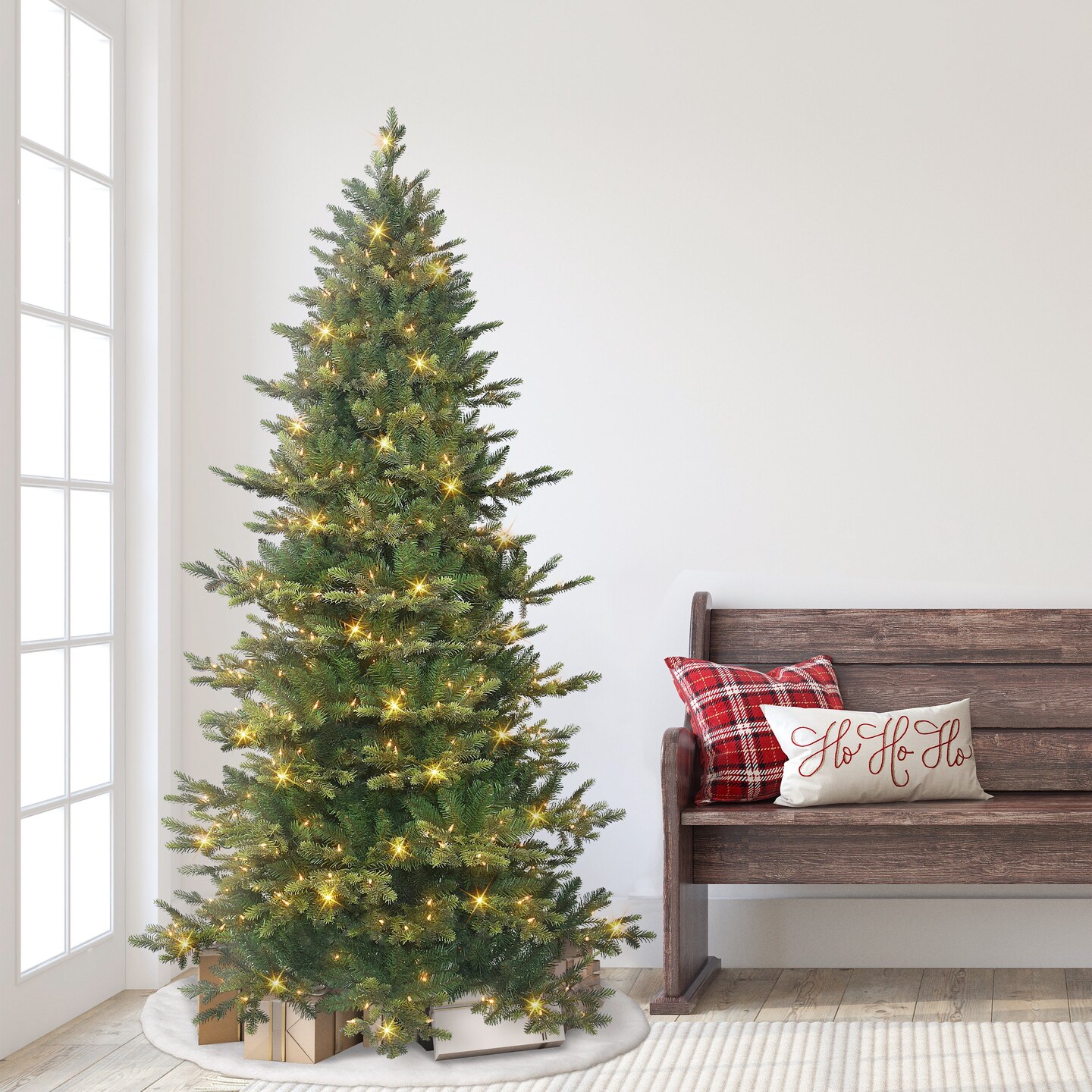 6.5ft Pre-lit Slim Royal Majestic Douglas Fir Downswept Christmas Tree
