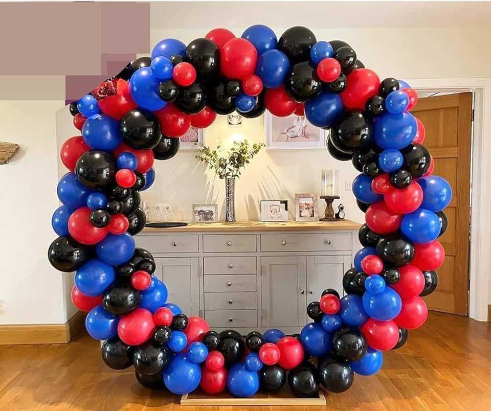 Red Blue Black Balloons, 60PCS Red and Blue Party Balloons, 12Inch Metallic Silver Balloons Dark Red Blue Confetti Balloons for Boys Birthday Graduation Baby Shower Party Decorations
