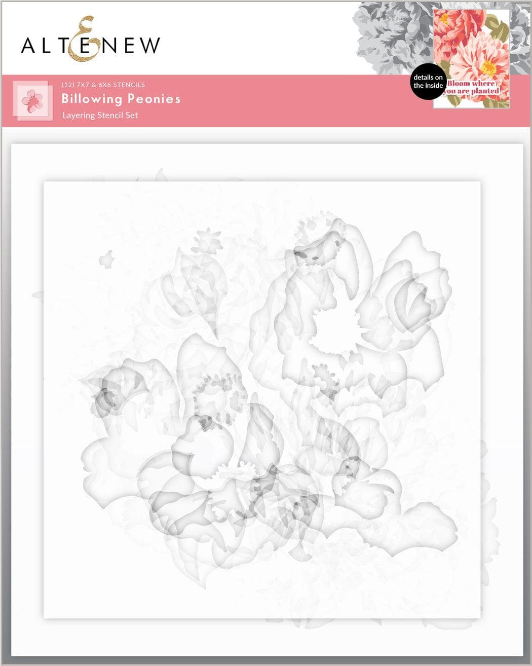 Billowing Peonies Layering Stencil Set 12 In 1 | Michaels