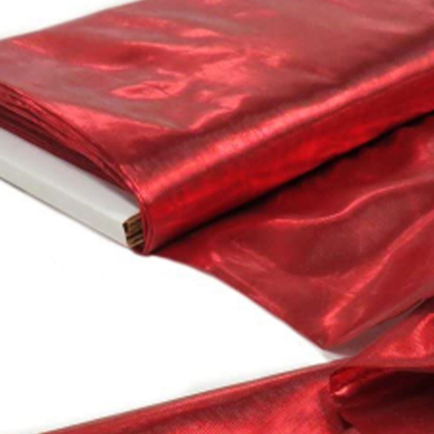 1 Yard Red Nylon Metallic Tissue Lame Fabric 60 Inches Wide Vibrant for Holidays, Costumes, & Event Decor