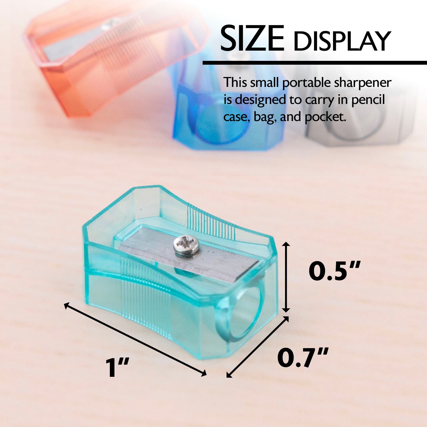 BAZIC Felix Square Transparent Pencil Sharpener (12/Pack)