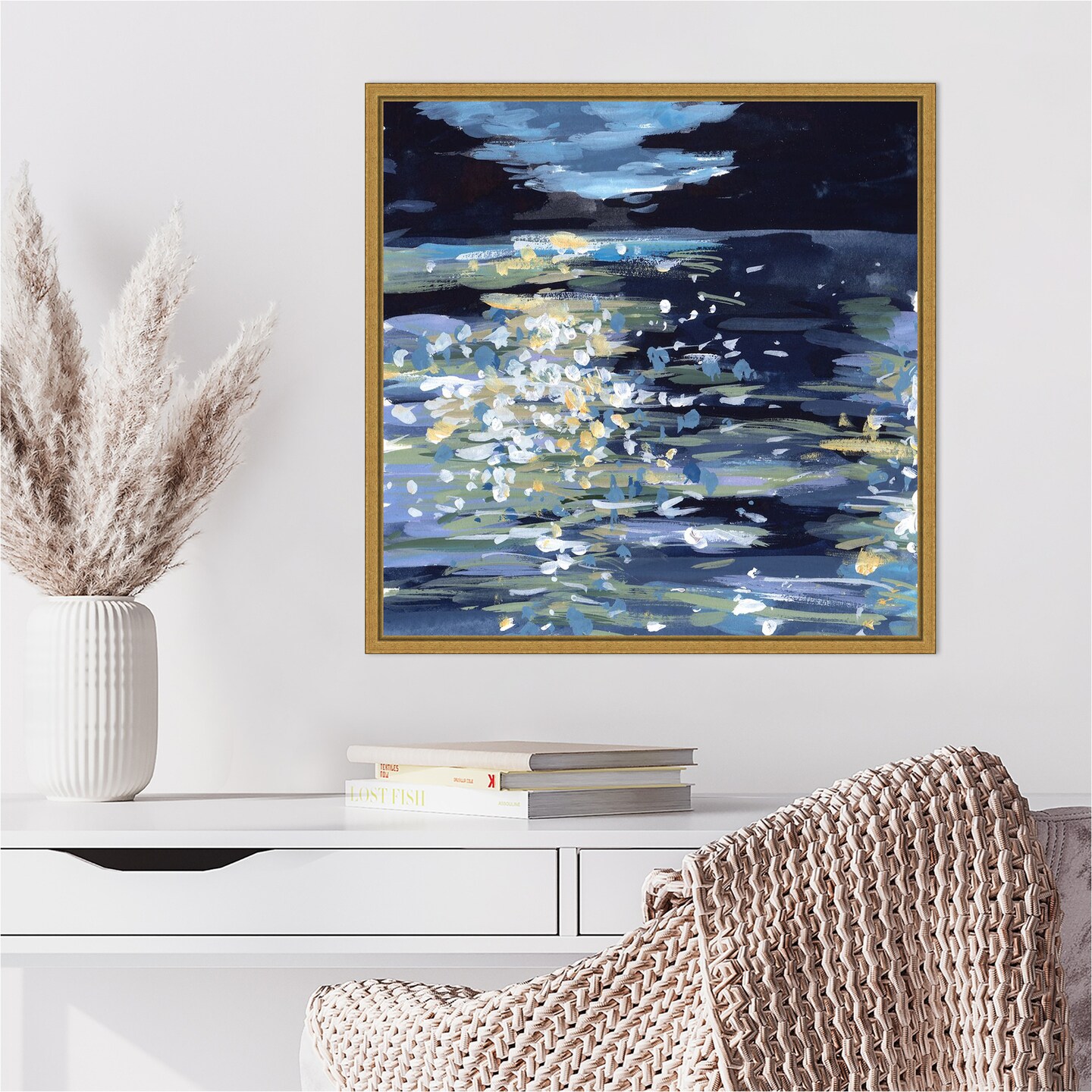 Calming Night I by Melissa Wang Framed Canvas Wall Art