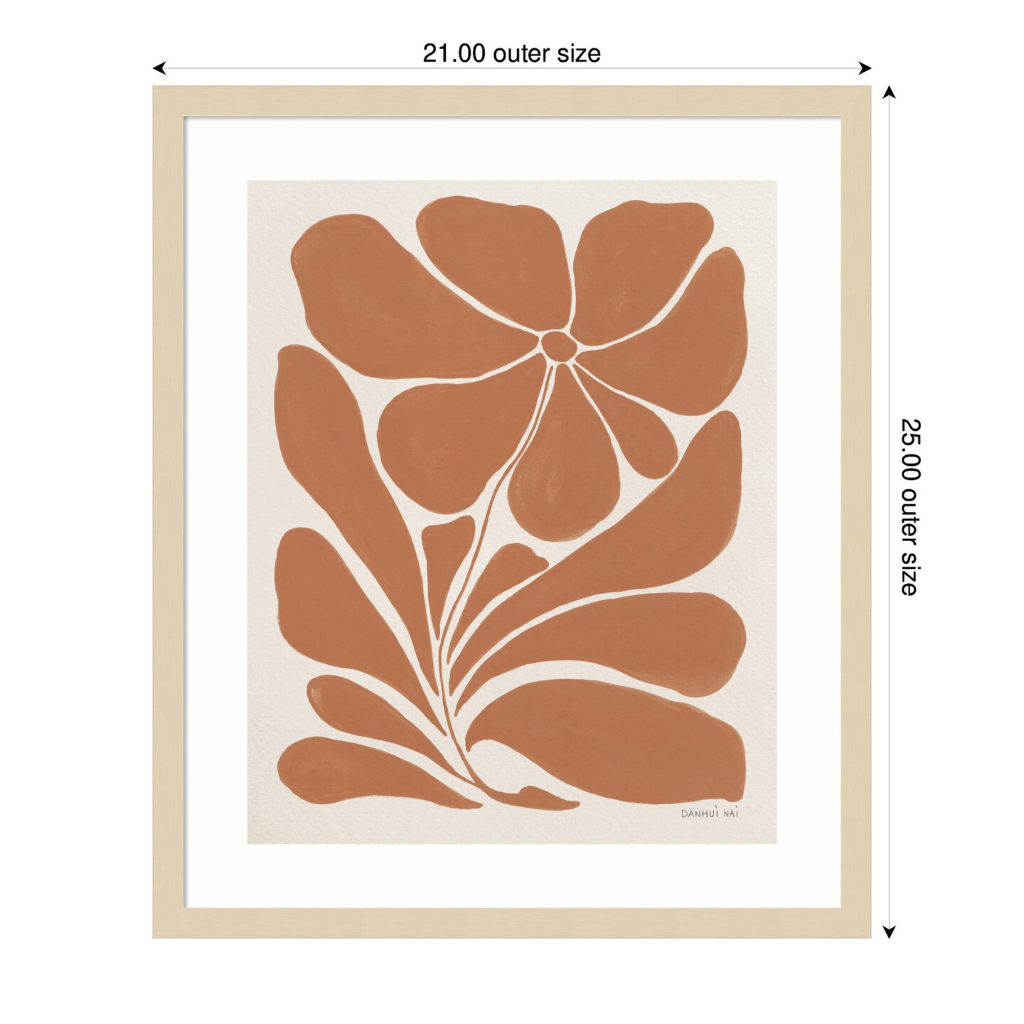 Blooming Joy I Terracotta by Danhui Nai Wood Framed Wall Art Print