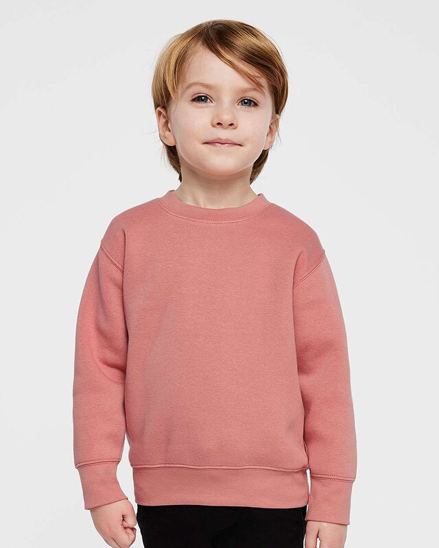 Rabbit Skins® Toddler Classic Crewneck Long Sleeve Fleece Sweatshirt