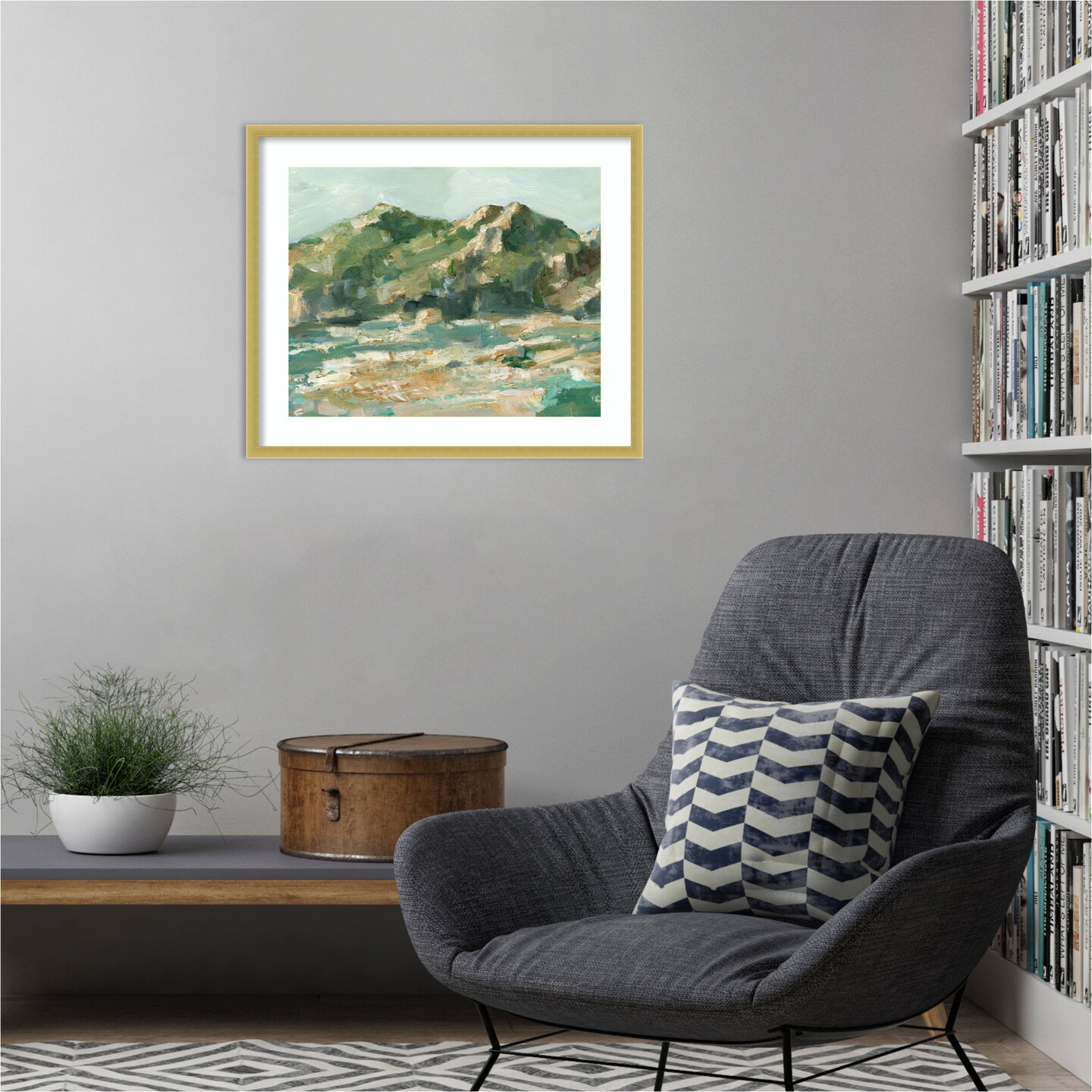 Rocky Cliffs Mountain Light II by Ethan Harper Wood Framed Wall Art Print
