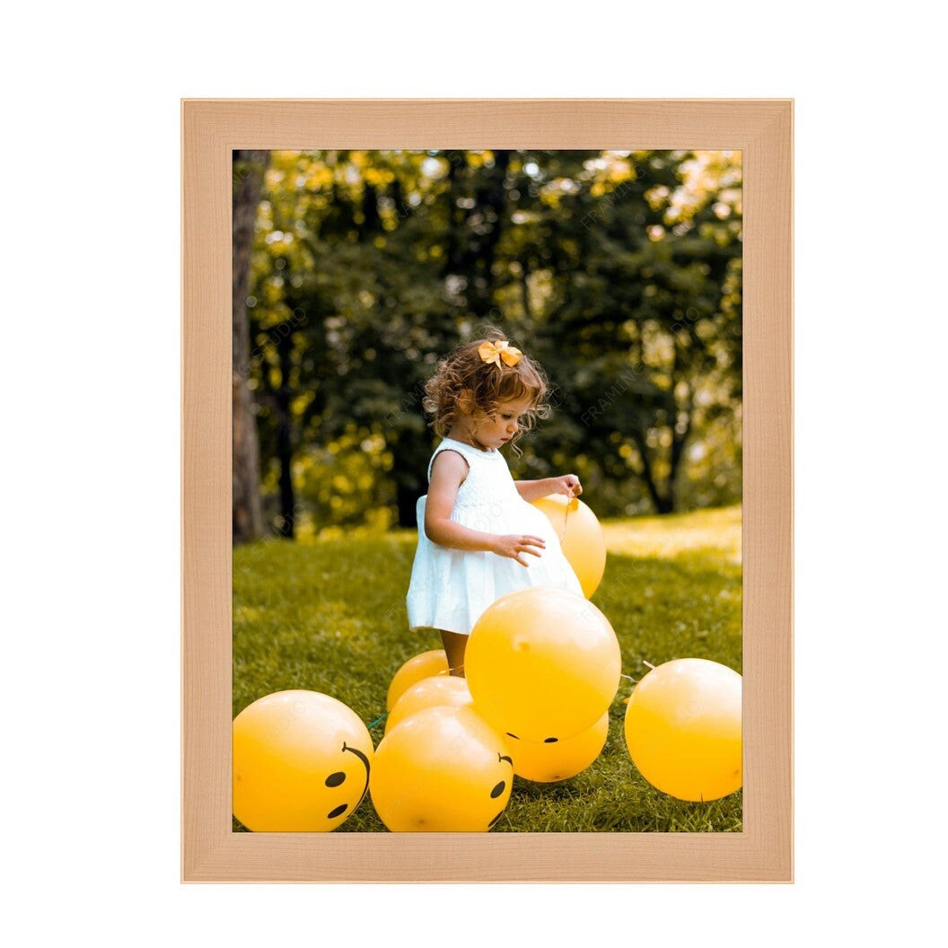 Natural Maple Wood 44x8 Picture Frame &#x2013; 44 x 8 Poster Frame &#x2013; Modern Light Wood Wall Art Frame Photo