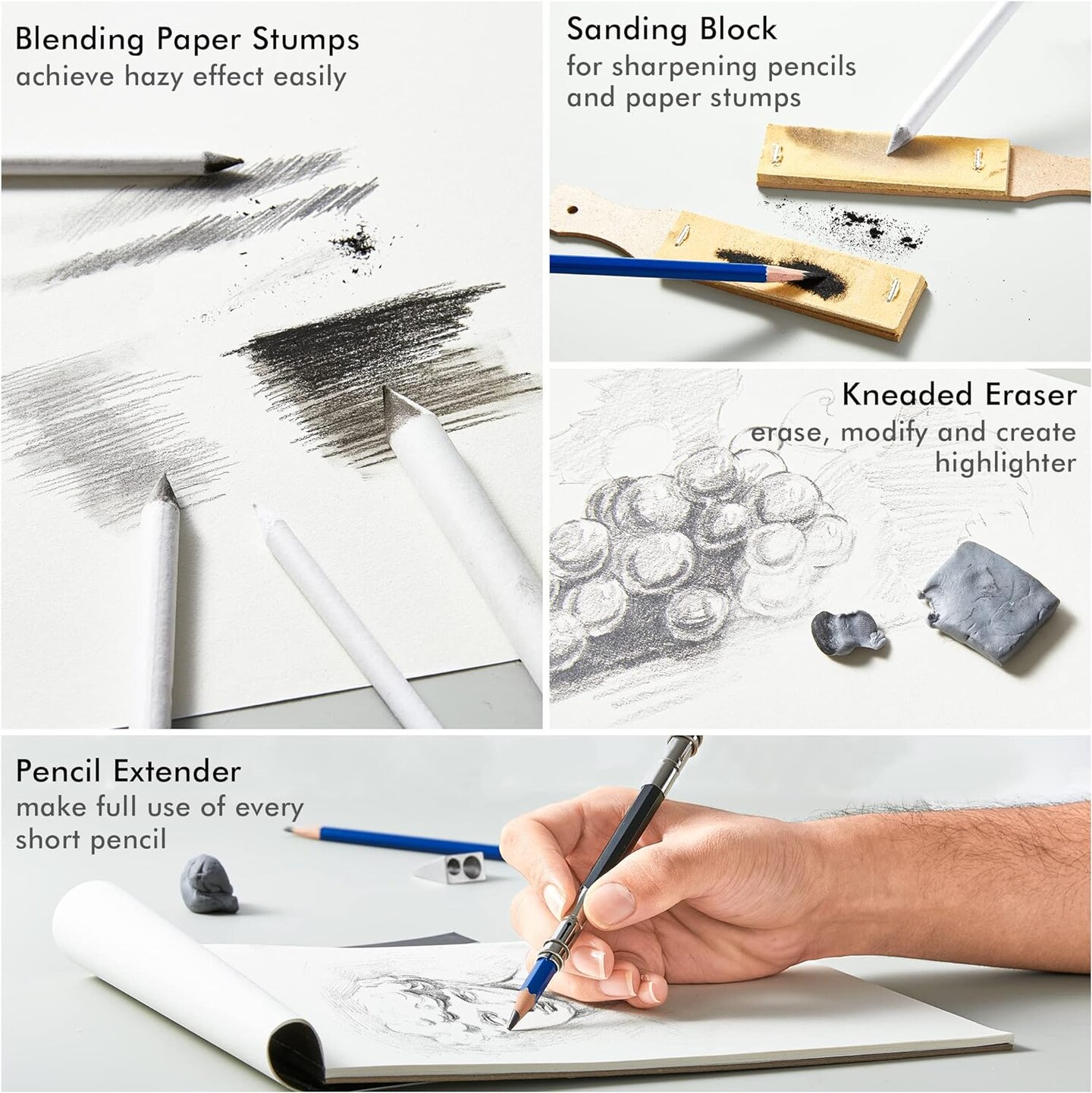 Art 116 PCS Drawing Kit, Complete Drawing Supplies with Sketch Pencils, Colored Pencils, Graphite, Charcoal Sticks, Professional Drawing Tools, and Paper Pads for Artists, Beginners, and Children