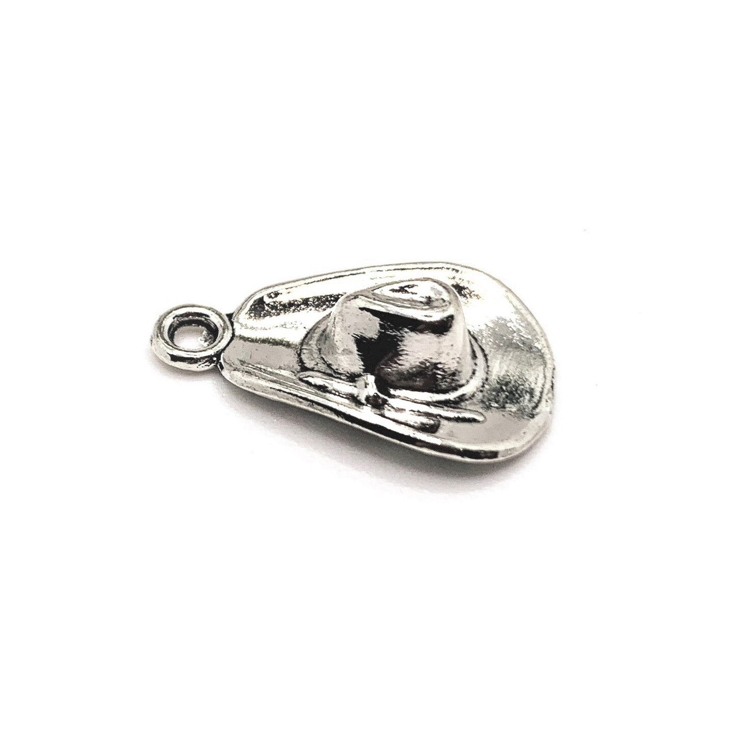 Silver Cowboy Hat Charms, 21x13mm
