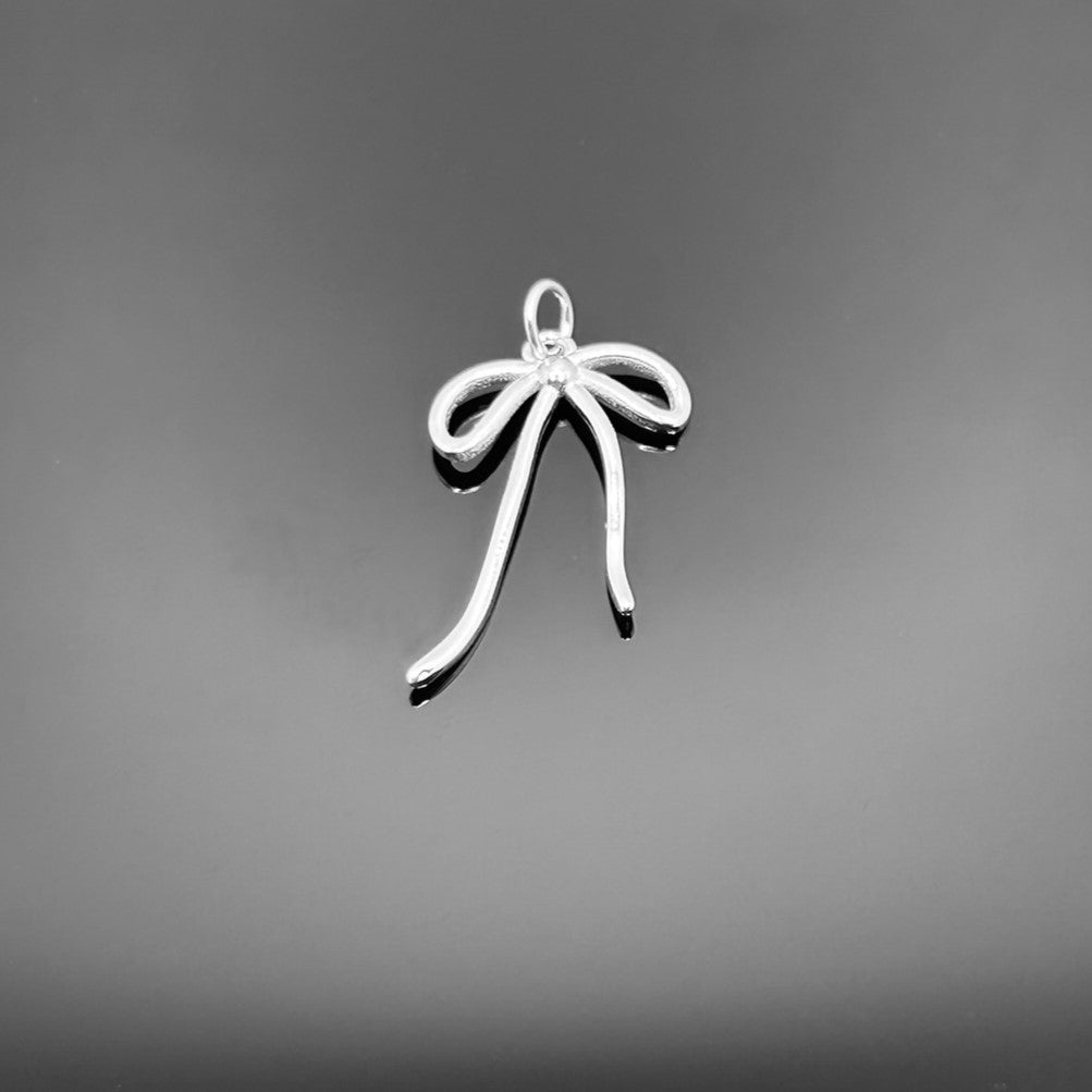 Sterling Silver Bow Charm, 20x13mm